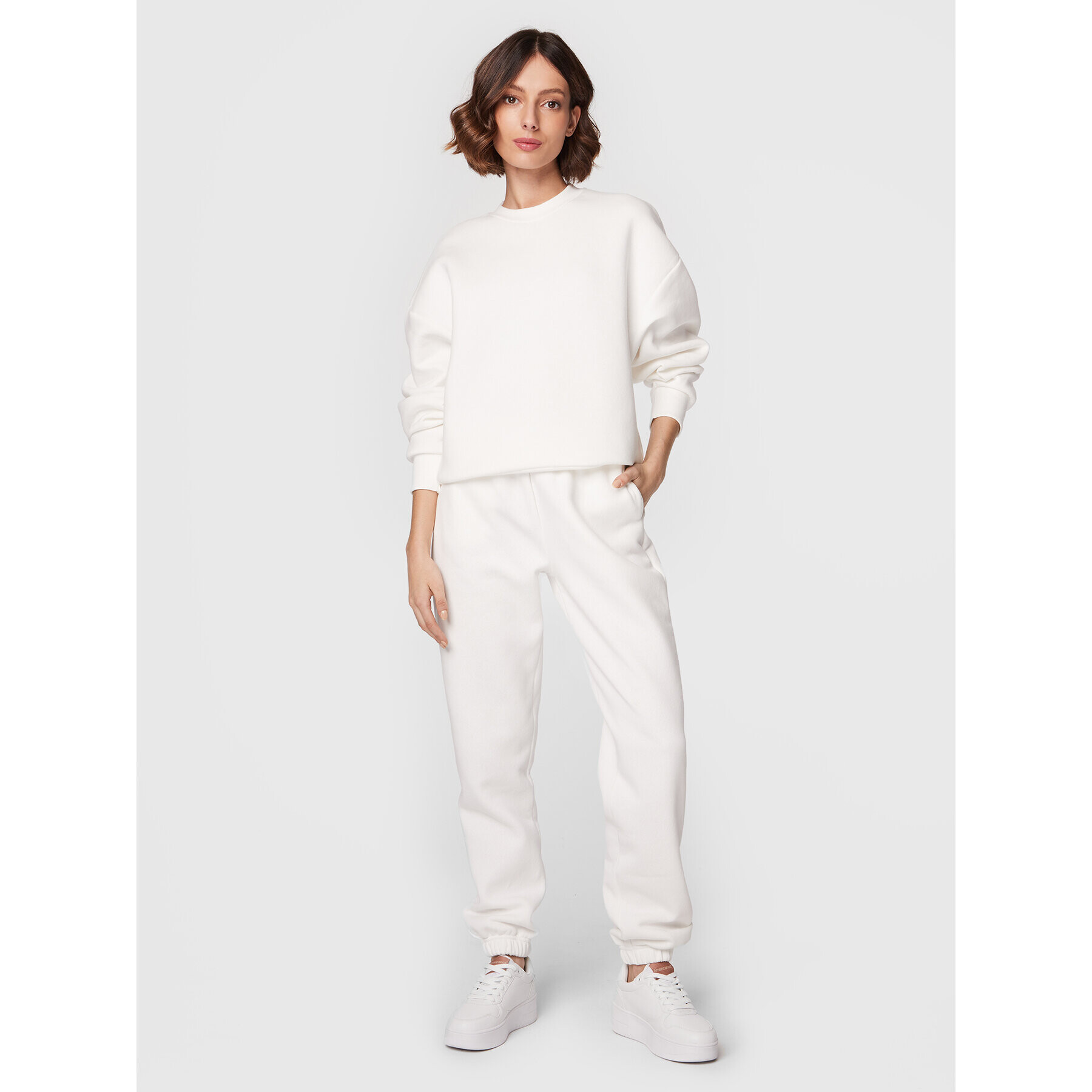 Gina Tricot Mikina Basic 10943 Bílá Relaxed Fit - Pepit.cz