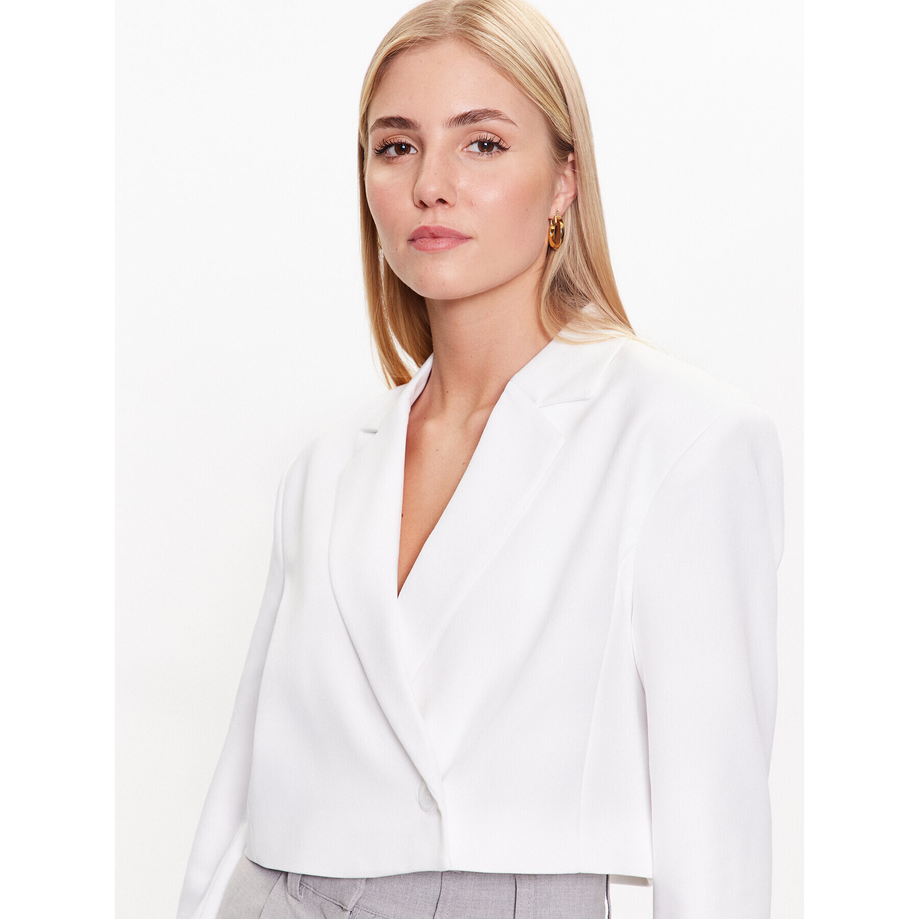 Gina Tricot Sako Tammie cropped blazer 19802 Bílá Regular Fit - Pepit.cz