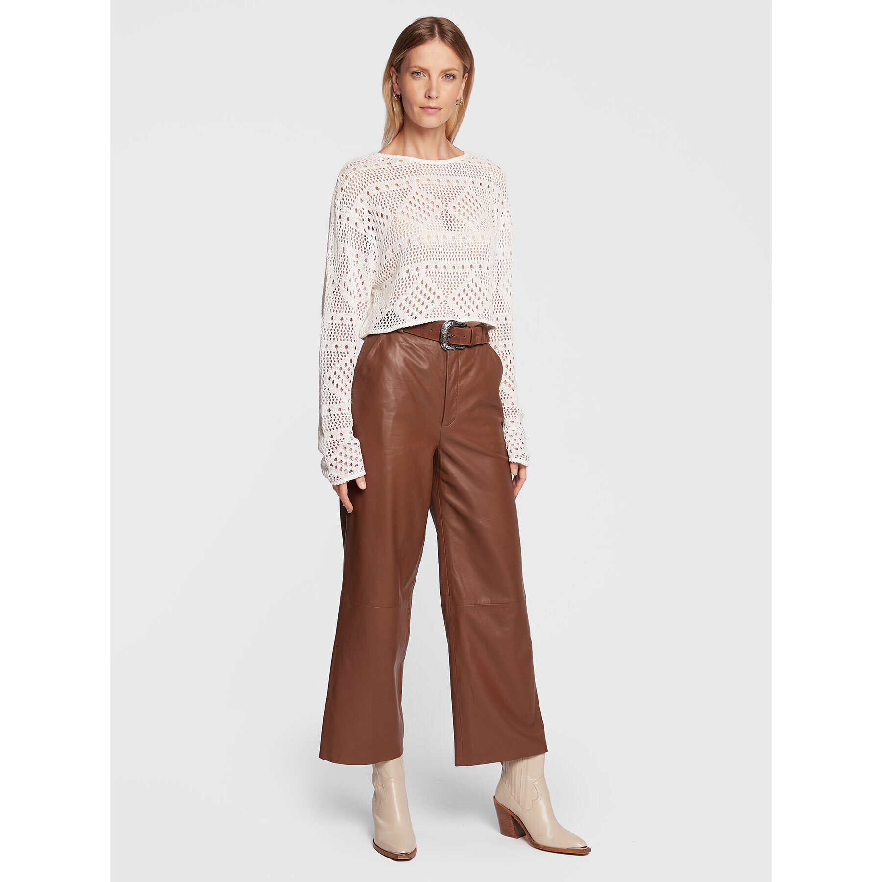 Gina Tricot Svetr Hedda 18423 Bílá Relaxed Fit - Pepit.cz