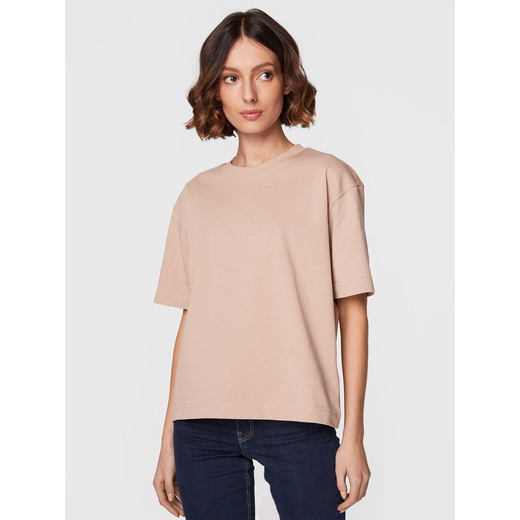 Gina Tricot T-Shirt Basic 10469 Béžová Regular Fit - Pepit.cz