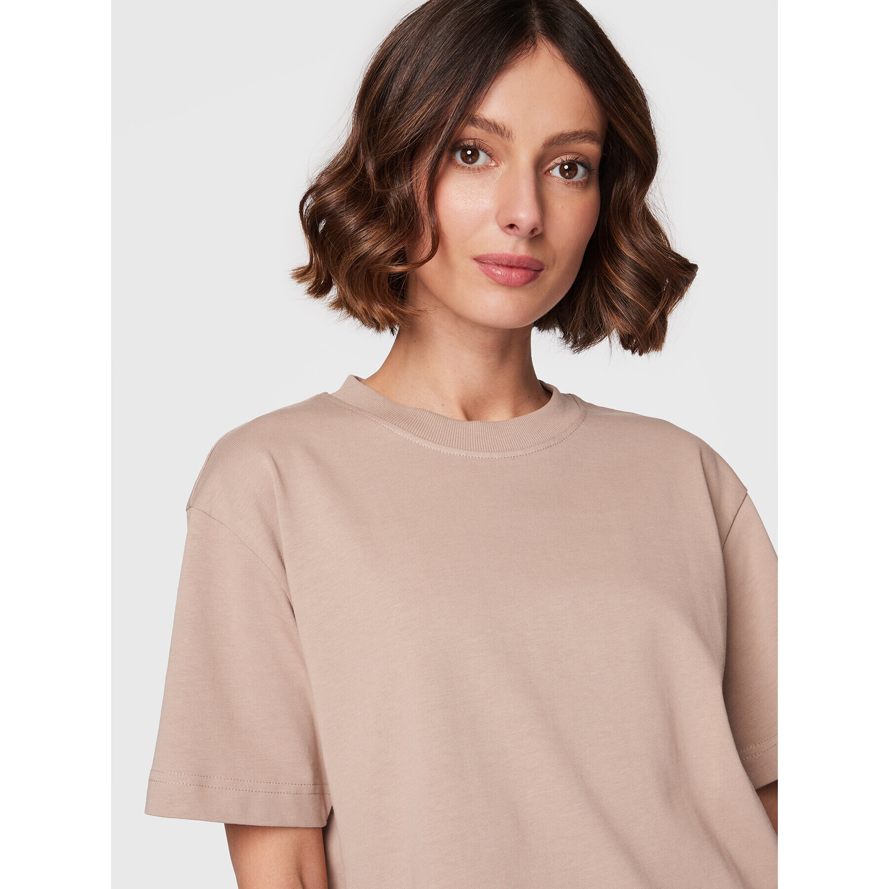 Gina Tricot T-Shirt Basic 10469 Béžová Regular Fit - Pepit.cz