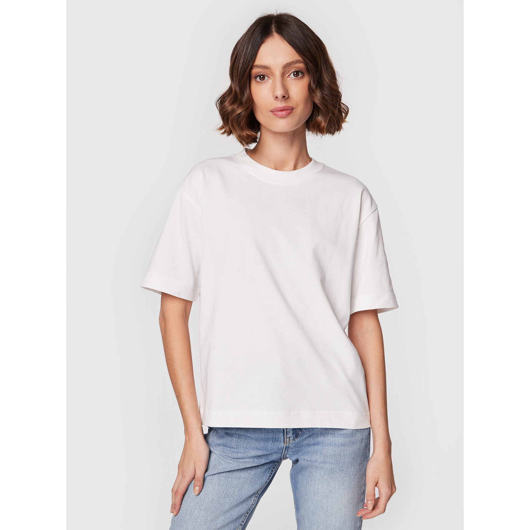 Gina Tricot T-Shirt Basic 10469 Bílá Regular Fit - Pepit.cz