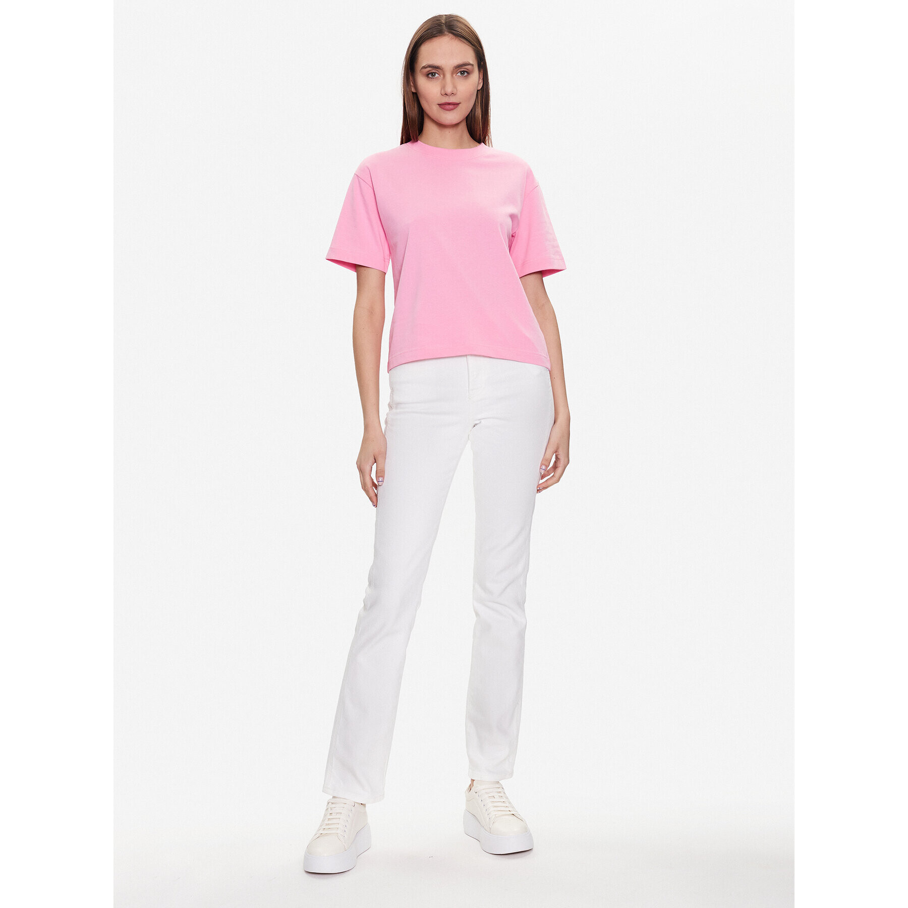 Gina Tricot T-Shirt Basic 10469 Růžová Regular Fit - Pepit.cz