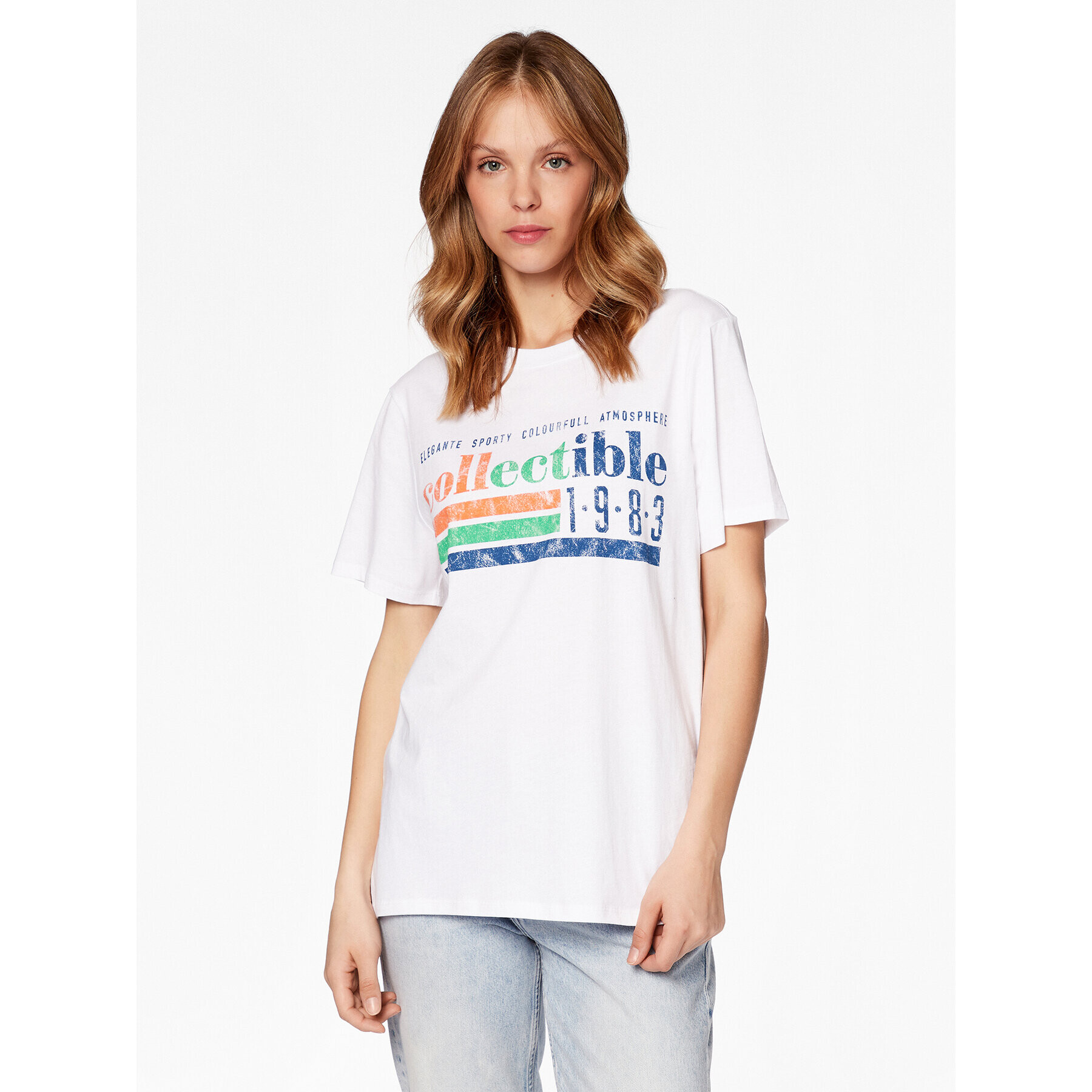 Gina Tricot T-Shirt Ellie 84280 Bílá Relaxed Fit - Pepit.cz