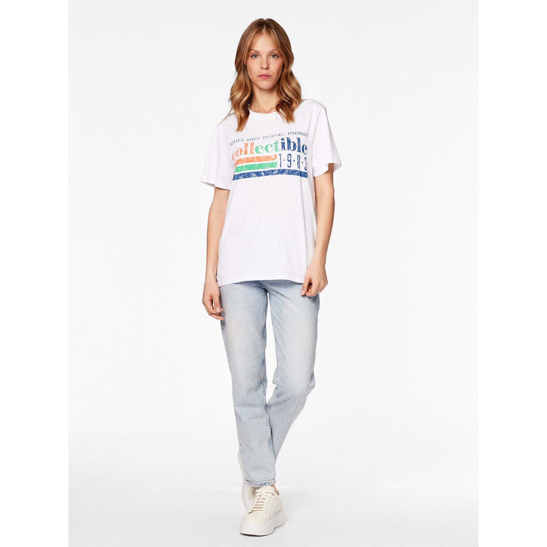 Gina Tricot T-Shirt Ellie 84280 Bílá Relaxed Fit - Pepit.cz