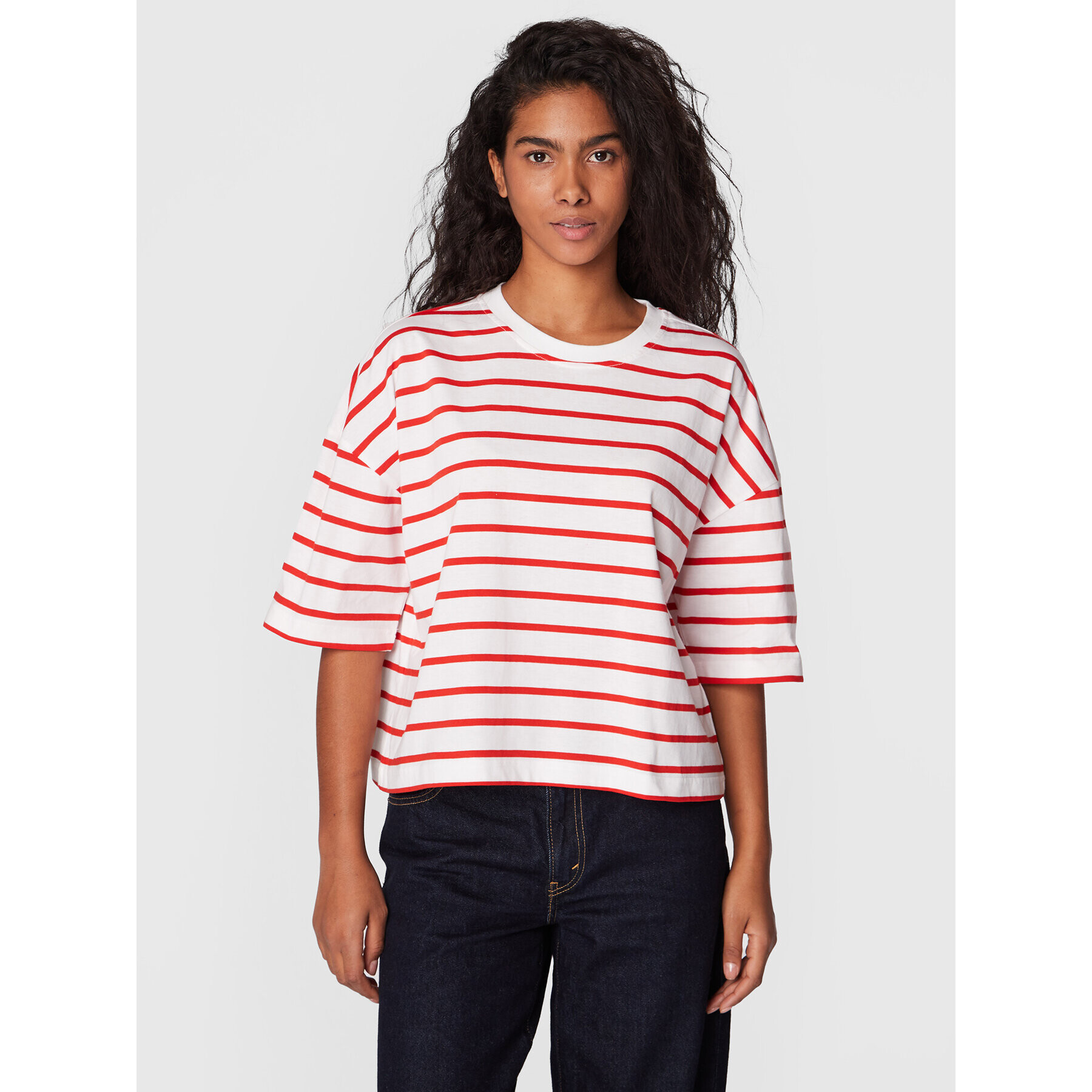 Gina Tricot T-Shirt Nina 18221 Bílá Relaxed Fit - Pepit.cz