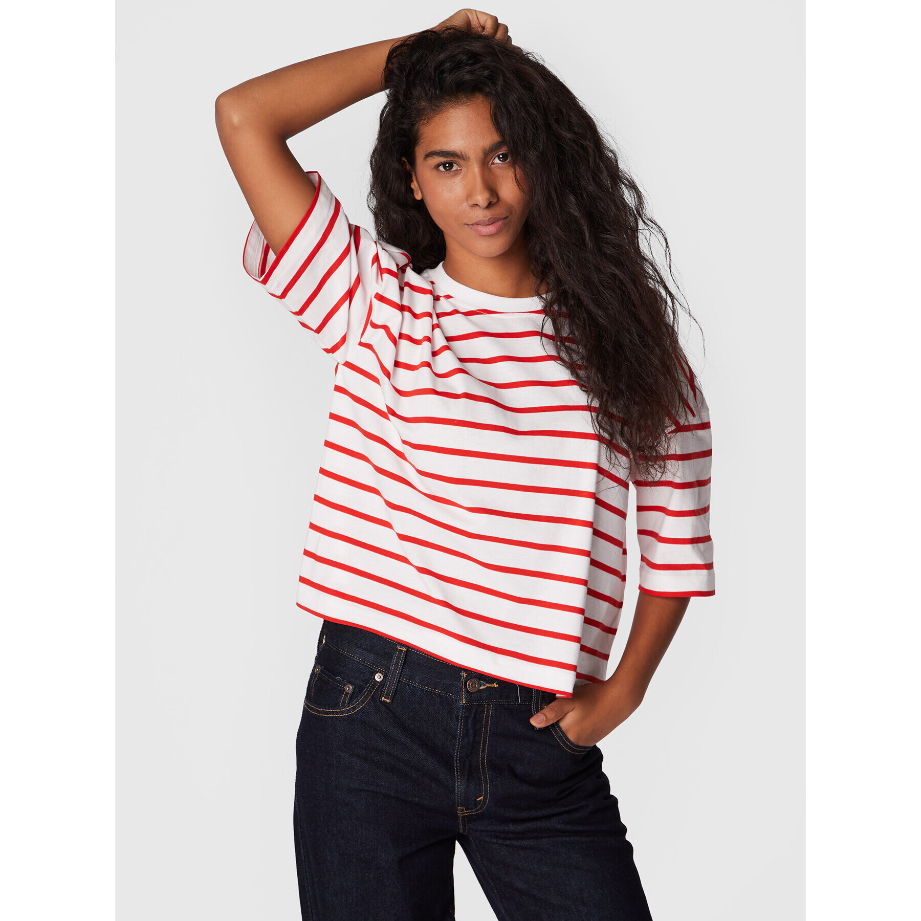 Gina Tricot T-Shirt Nina 18221 Bílá Relaxed Fit - Pepit.cz