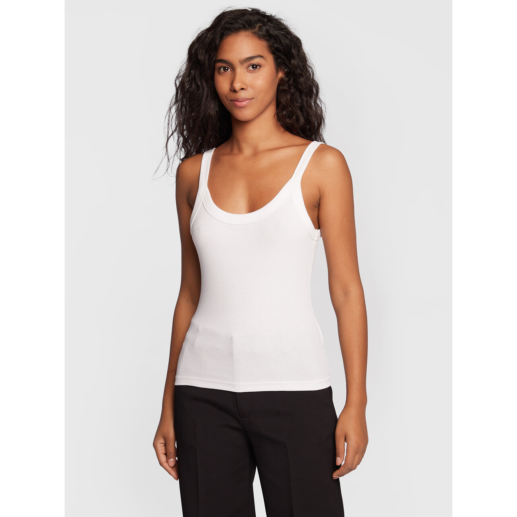 Gina Tricot Top Basic 14188 Bílá Slim Fit - Pepit.cz