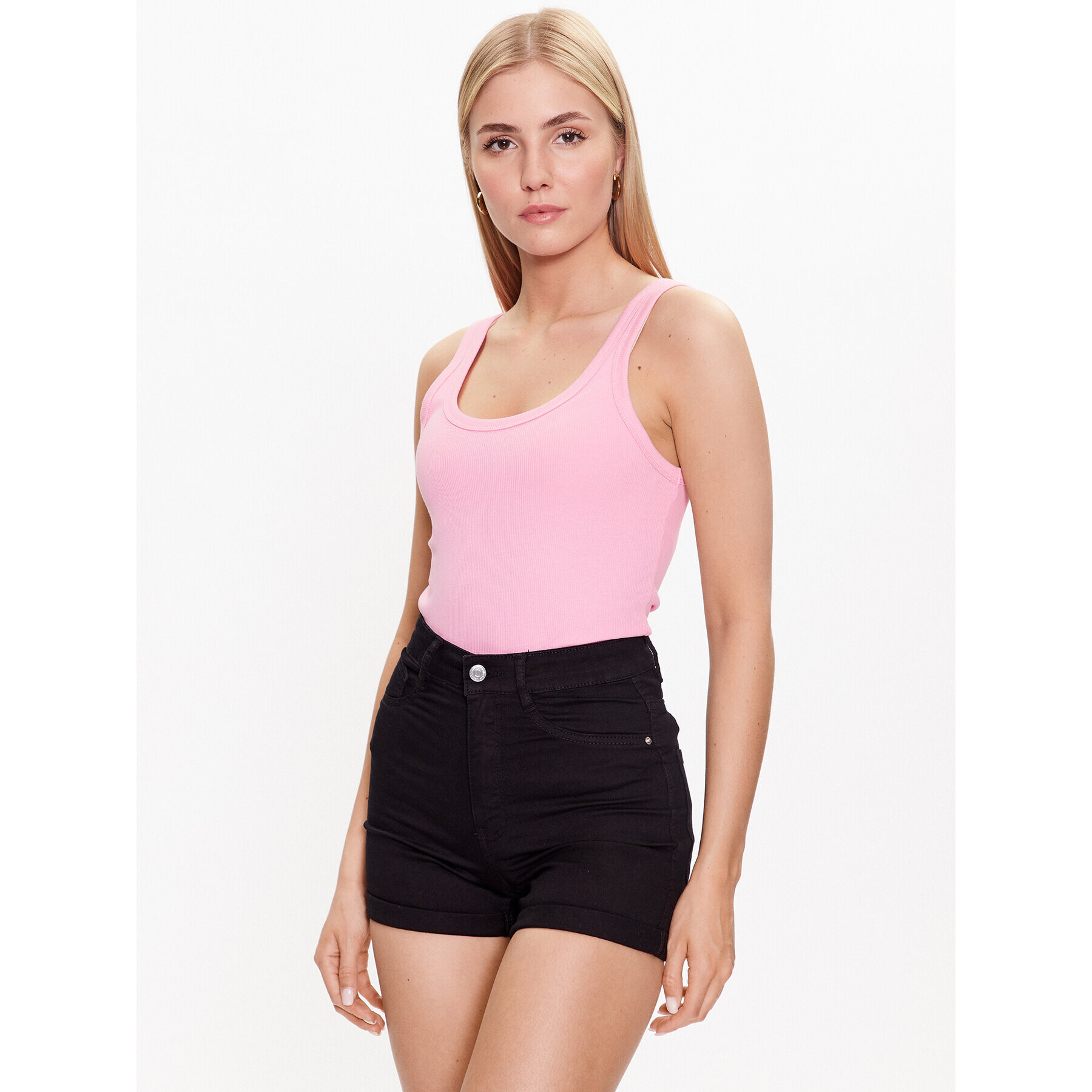 Gina Tricot Top Rib tank 19105 Růžová Regular Fit - Pepit.cz