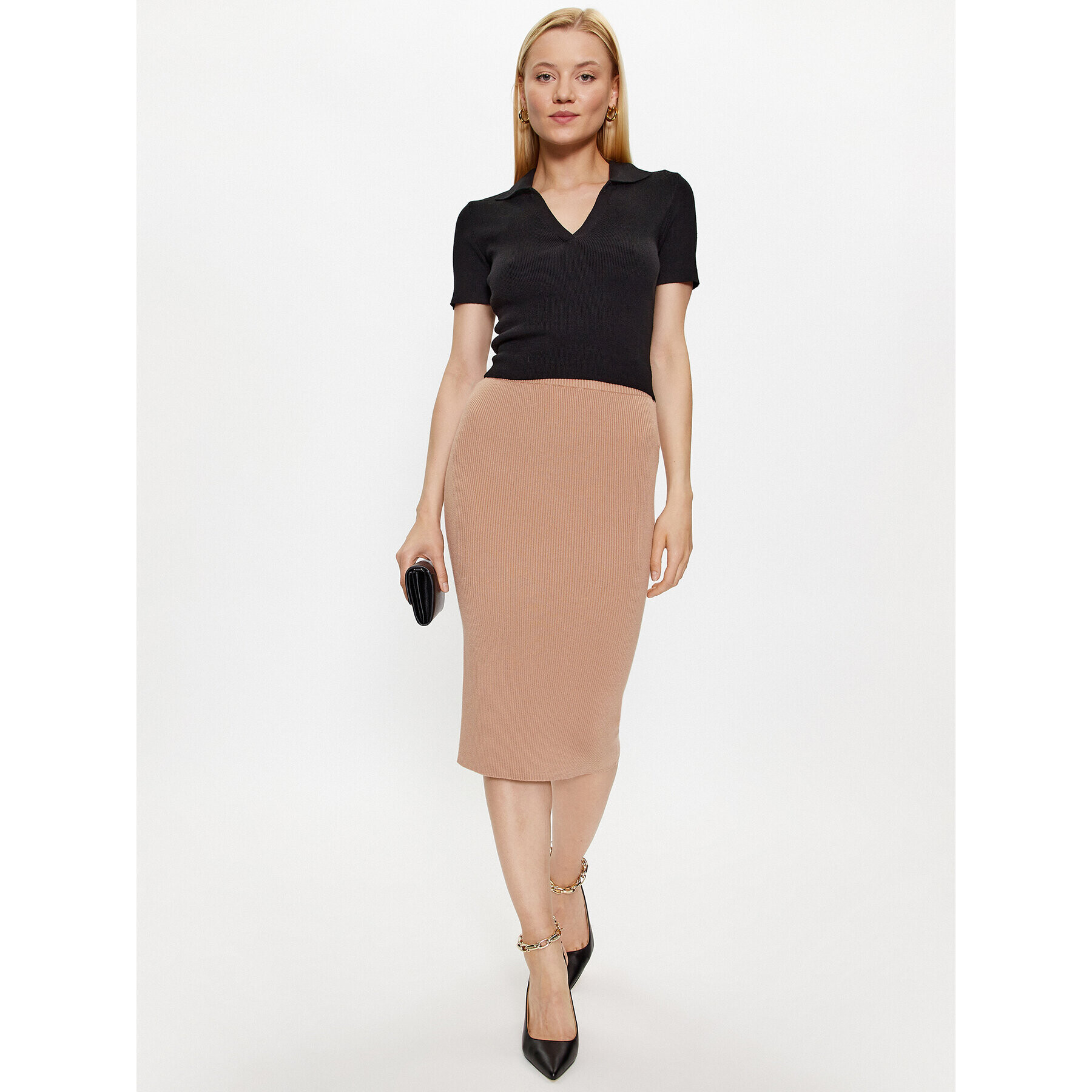 Glamorous Pouzdrová sukně AC2917B Béžová Slim Fit - Pepit.cz