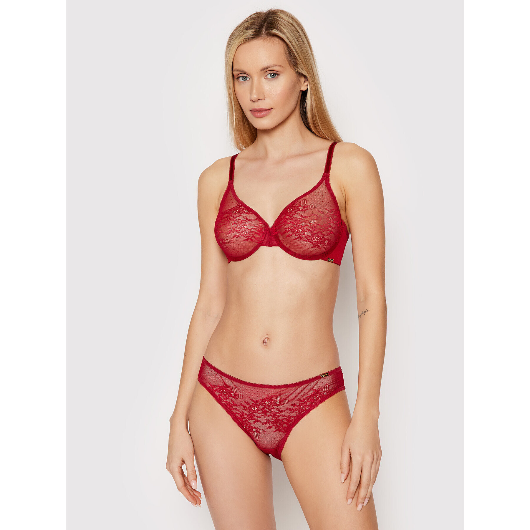 Gossard Klasické kalhotky Glossies Lace 13003 Bordó - Pepit.cz