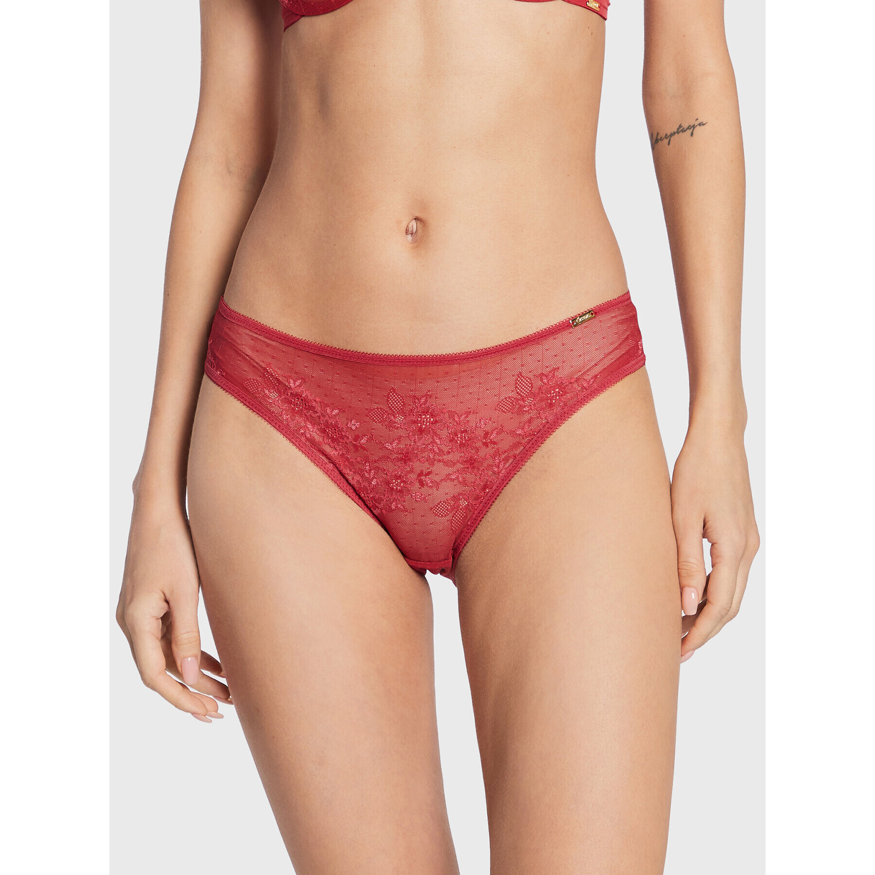 Gossard Klasické kalhotky Glossies Lace 13003 Červená - Pepit.cz