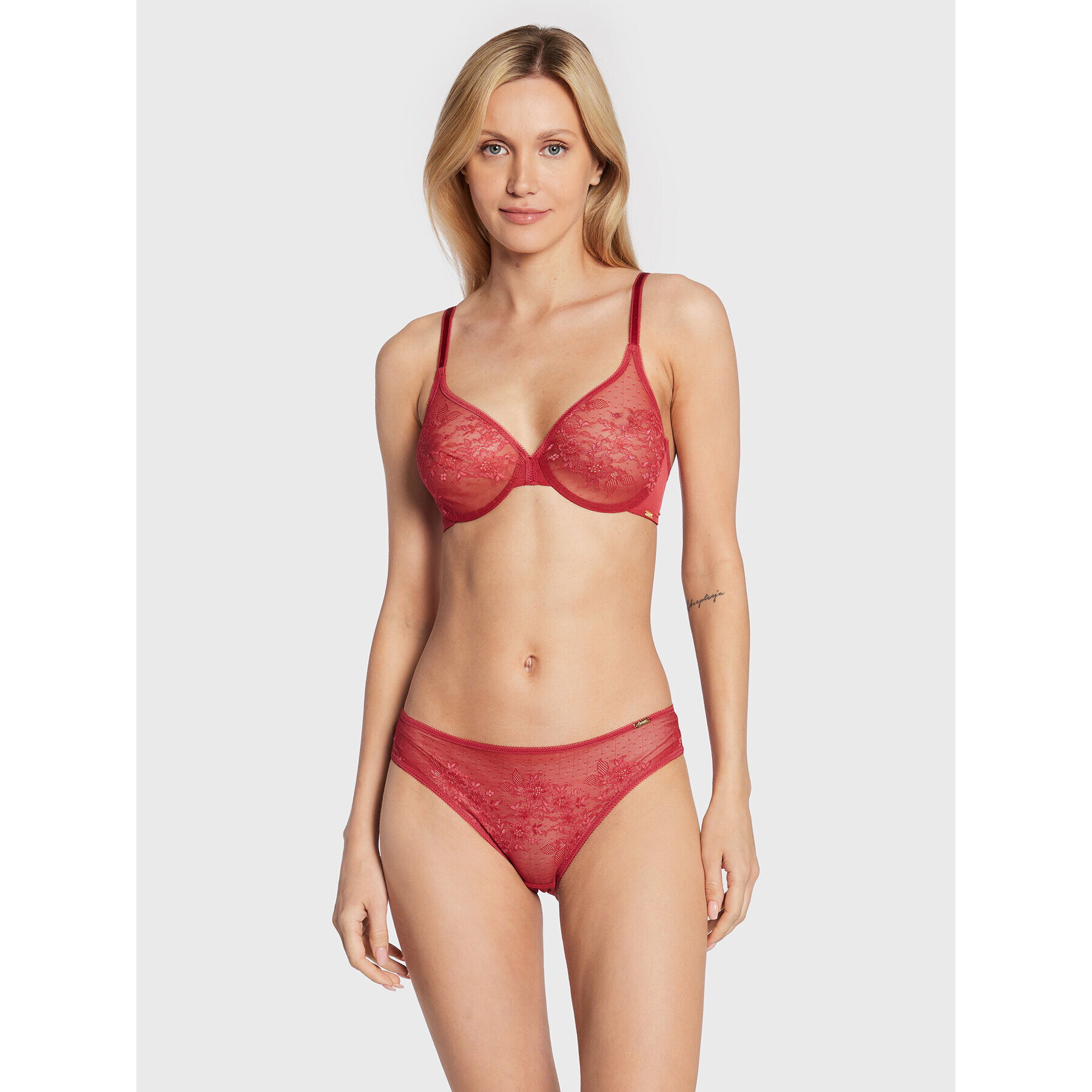 Gossard Klasické kalhotky Glossies Lace 13003 Červená - Pepit.cz