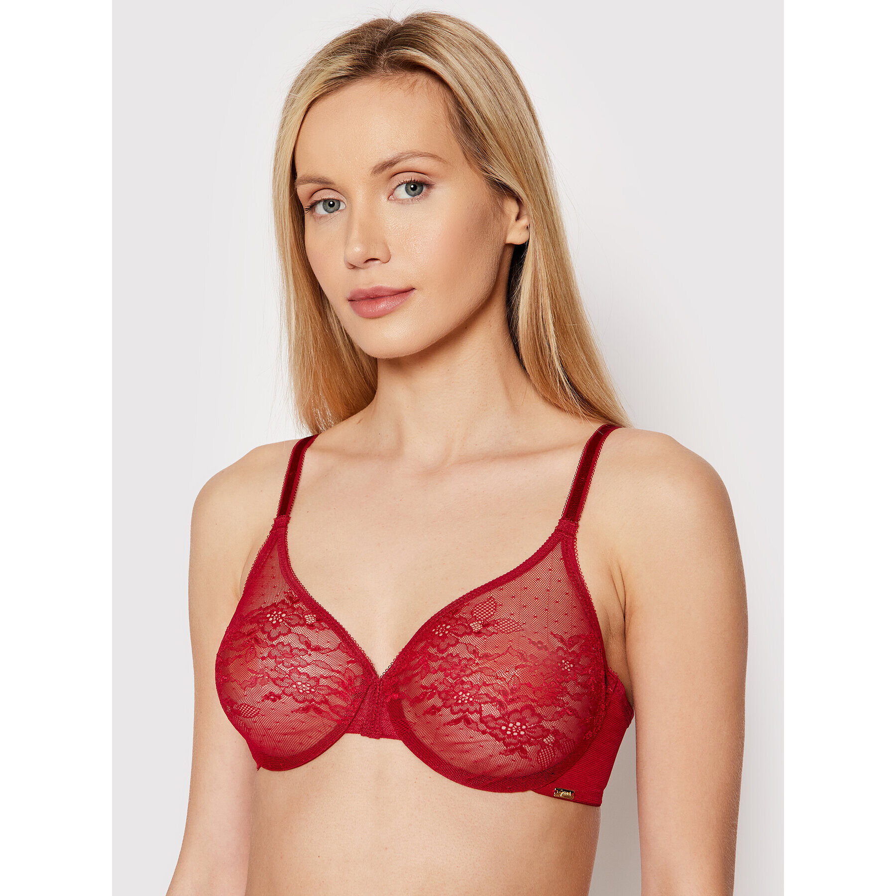 Gossard Podprsenka s kosticemi Glossies Lace 13001 Bordó - Pepit.cz