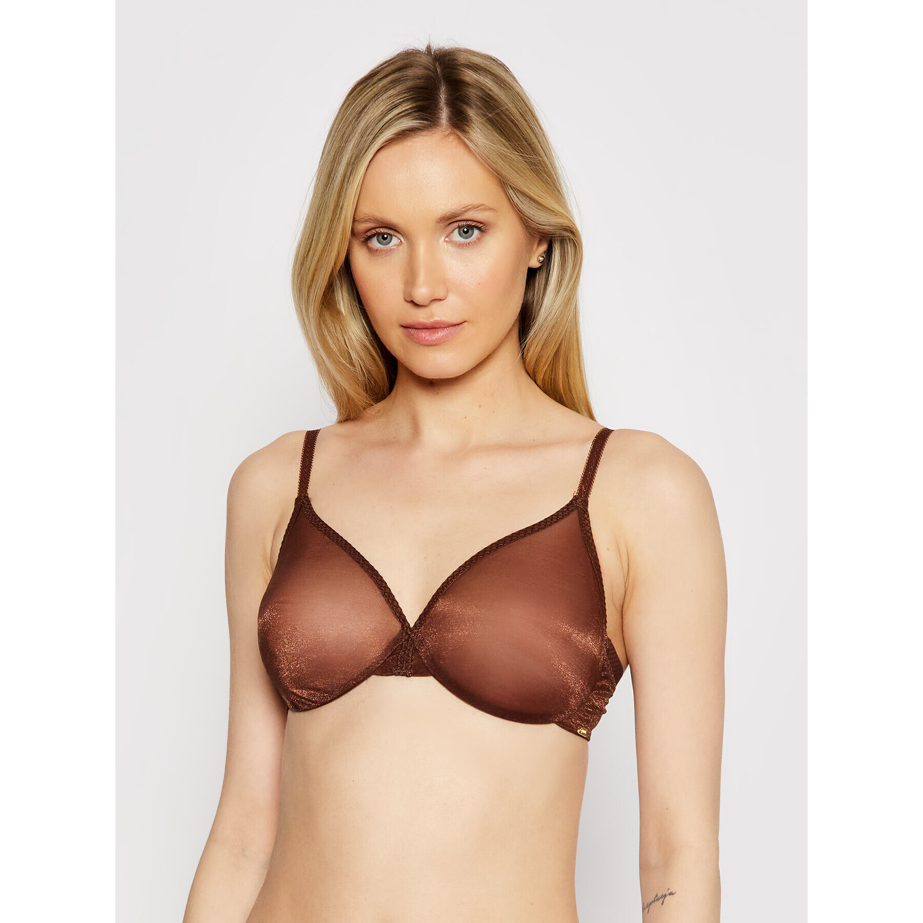 Gossard Podprsenka s kosticemi Glossies Sheer Moulded 6271 Hnědá - Pepit.cz