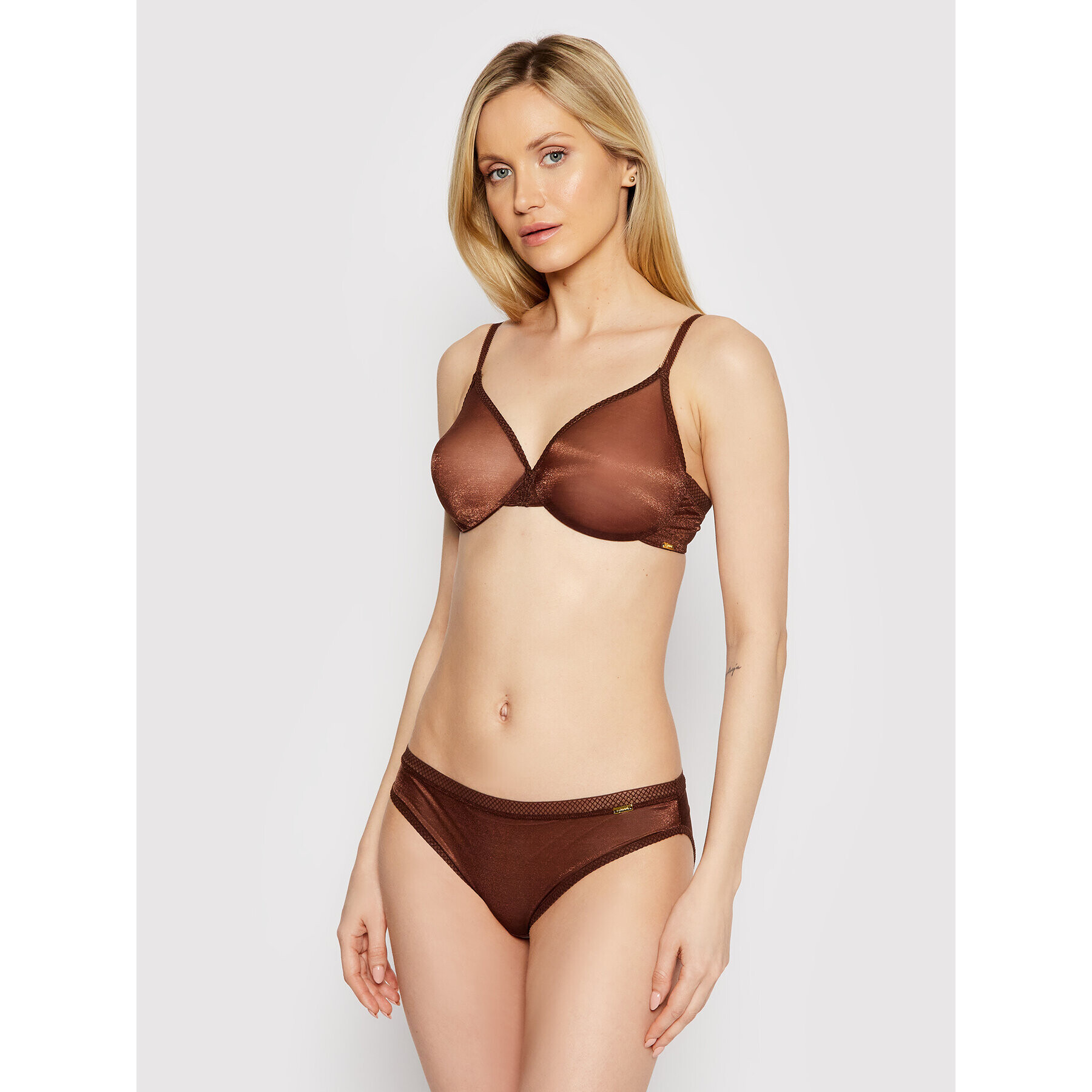 Gossard Podprsenka s kosticemi Glossies Sheer Moulded 6271 Hnědá - Pepit.cz