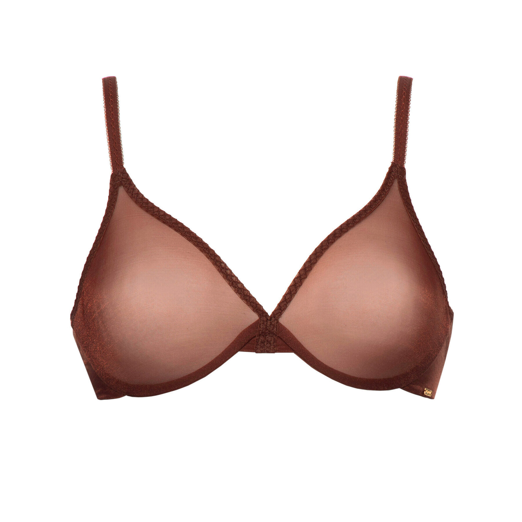 Gossard Podprsenka s kosticemi Glossies Sheer Moulded 6271 Hnědá - Pepit.cz