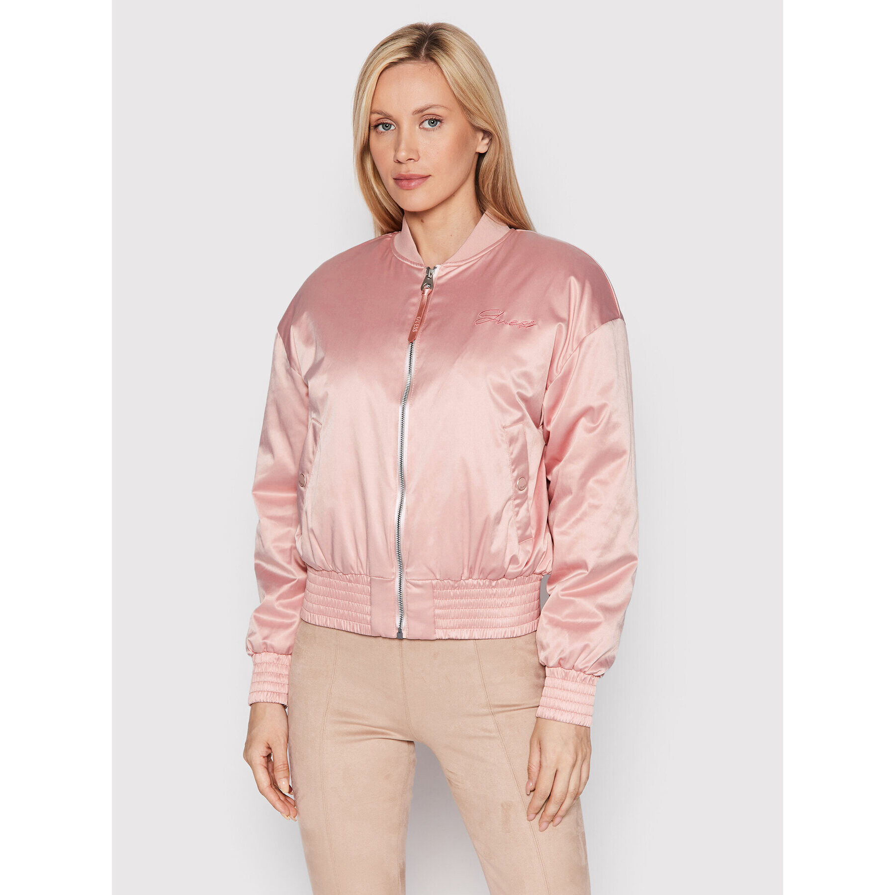 Guess Bunda bomber Alexia W2YL03 WERA2 Růžová Regular Fit - Pepit.cz