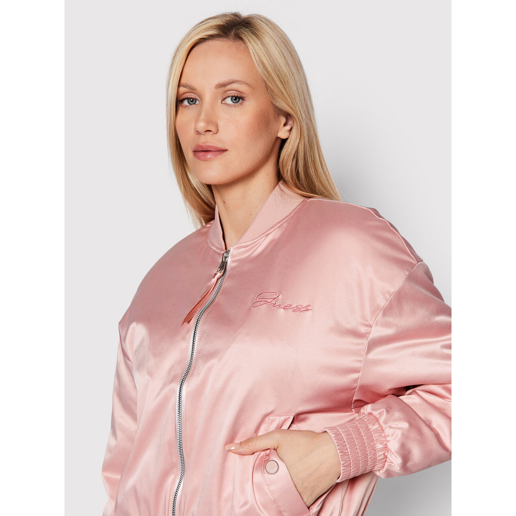 Guess Bunda bomber Alexia W2YL03 WERA2 Růžová Regular Fit - Pepit.cz