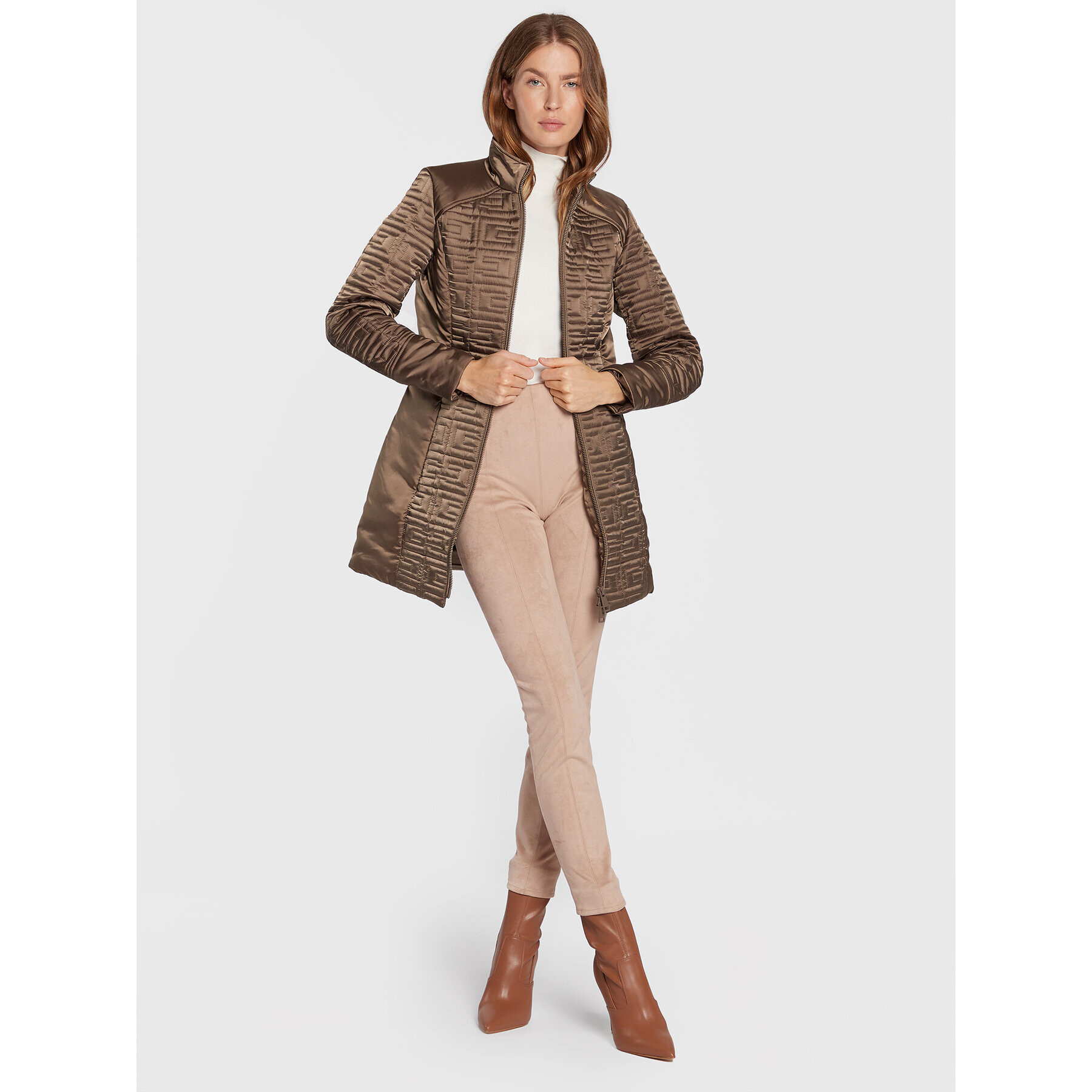 Guess Bunda pro přechodné období Marine W2BL94 WEWF0 Khaki Regular Fit - Pepit.cz