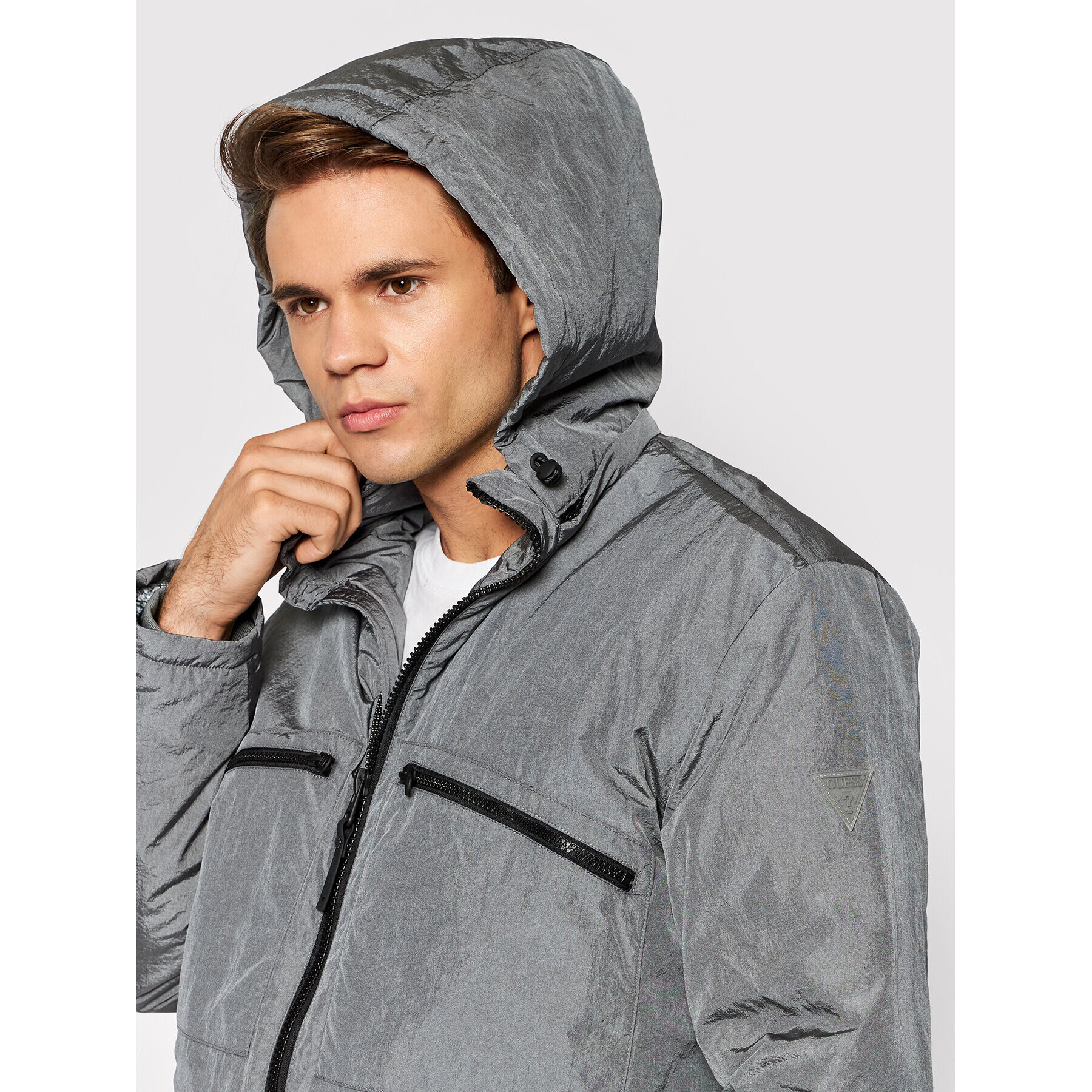 Guess Bunda pro přechodné období U1BA13 WO068 Šedá Regular Fit - Pepit.cz