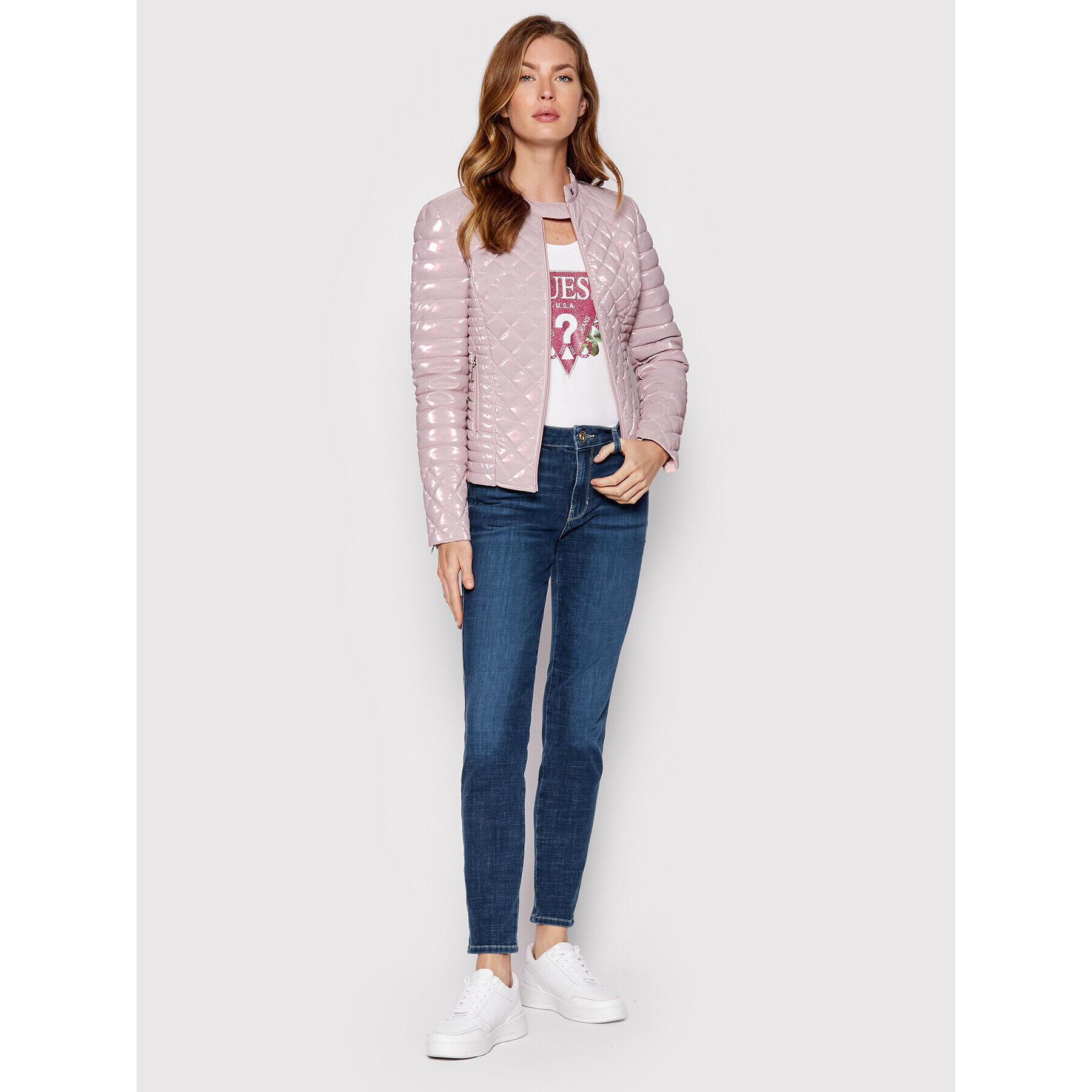 Guess Bunda pro přechodné období W2YL01 KB7A0 Růžová Slim Fit - Pepit.cz