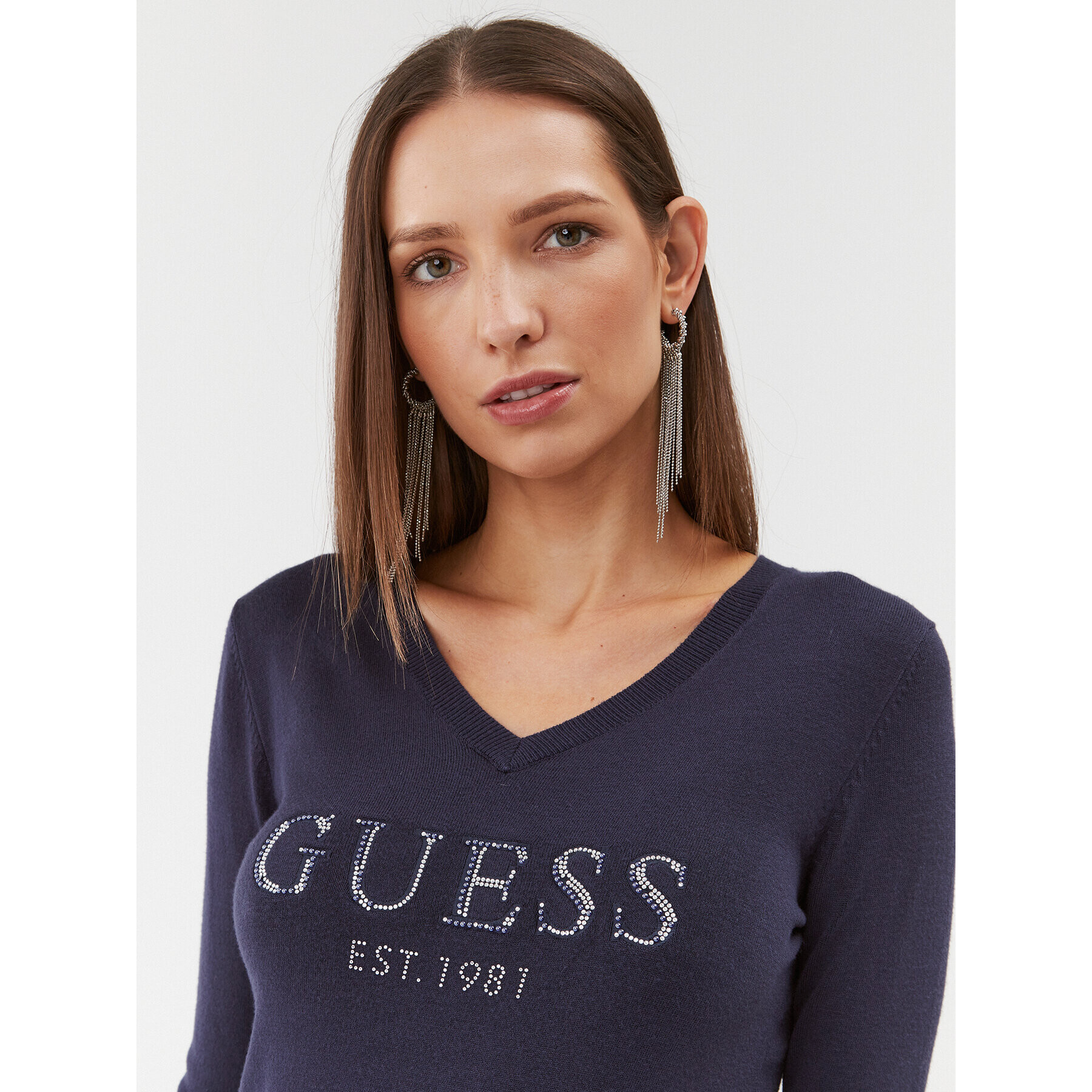 Guess Halenka W3BR24 Z2NQ2 Tmavomodrá Regular Fit - Pepit.cz