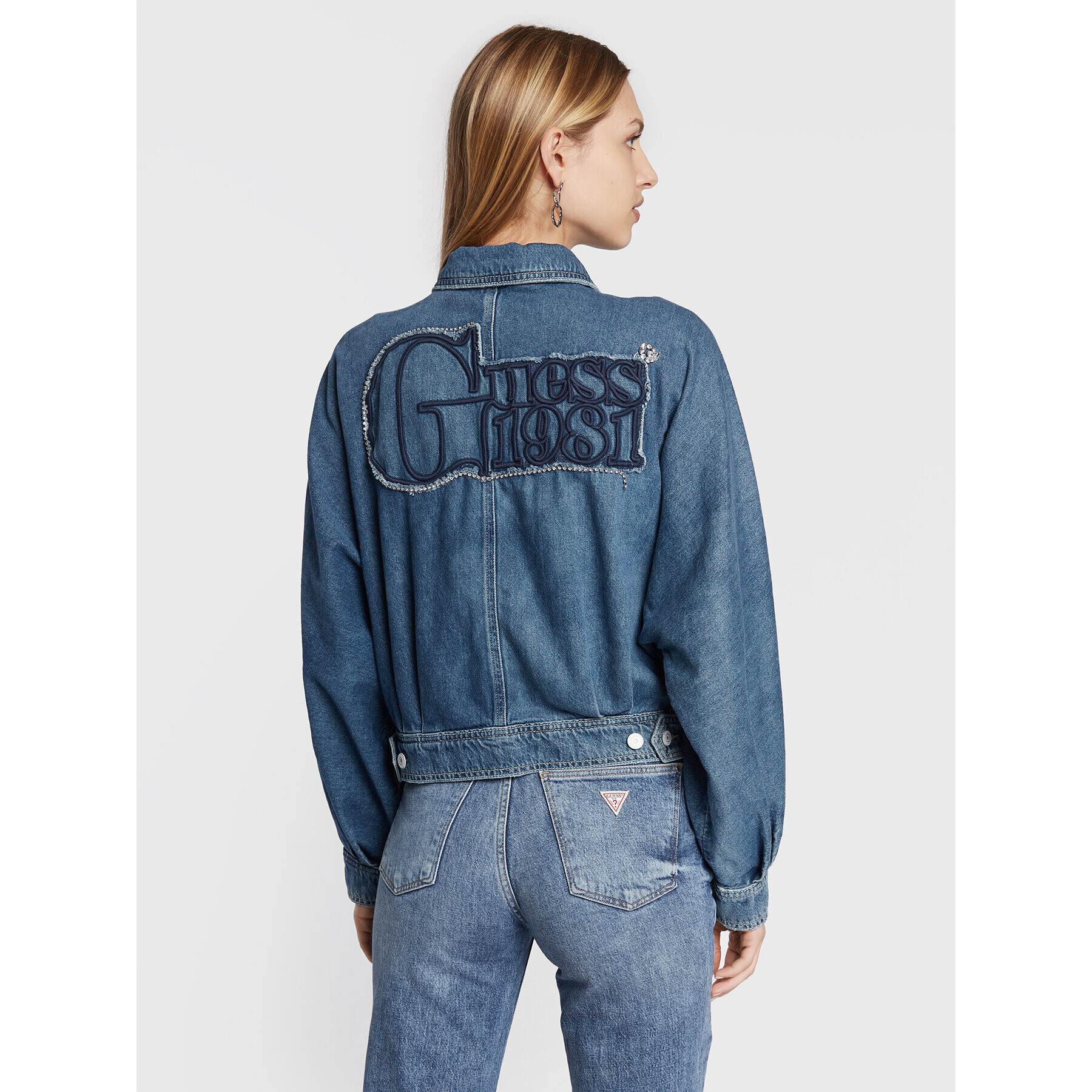 Guess Jeansová bunda W2YN06 D4PX1 Modrá Regular Fit - Pepit.cz