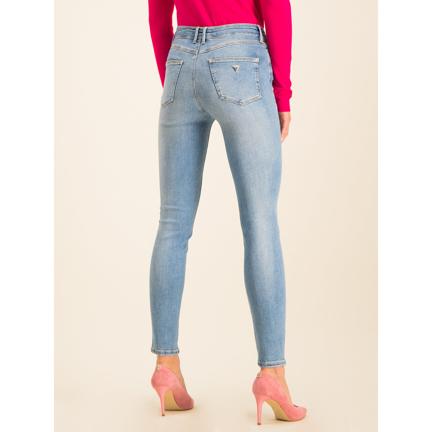 Guess Jeansy 1981 W01A46 D38R6 Modrá Skinny Fit - Pepit.cz