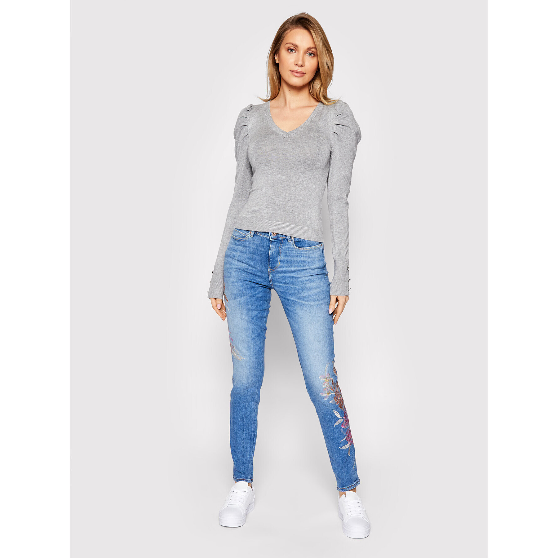 Guess Jeansy 1981 W1RA46 D4AO2 Modrá Skinny Fit - Pepit.cz