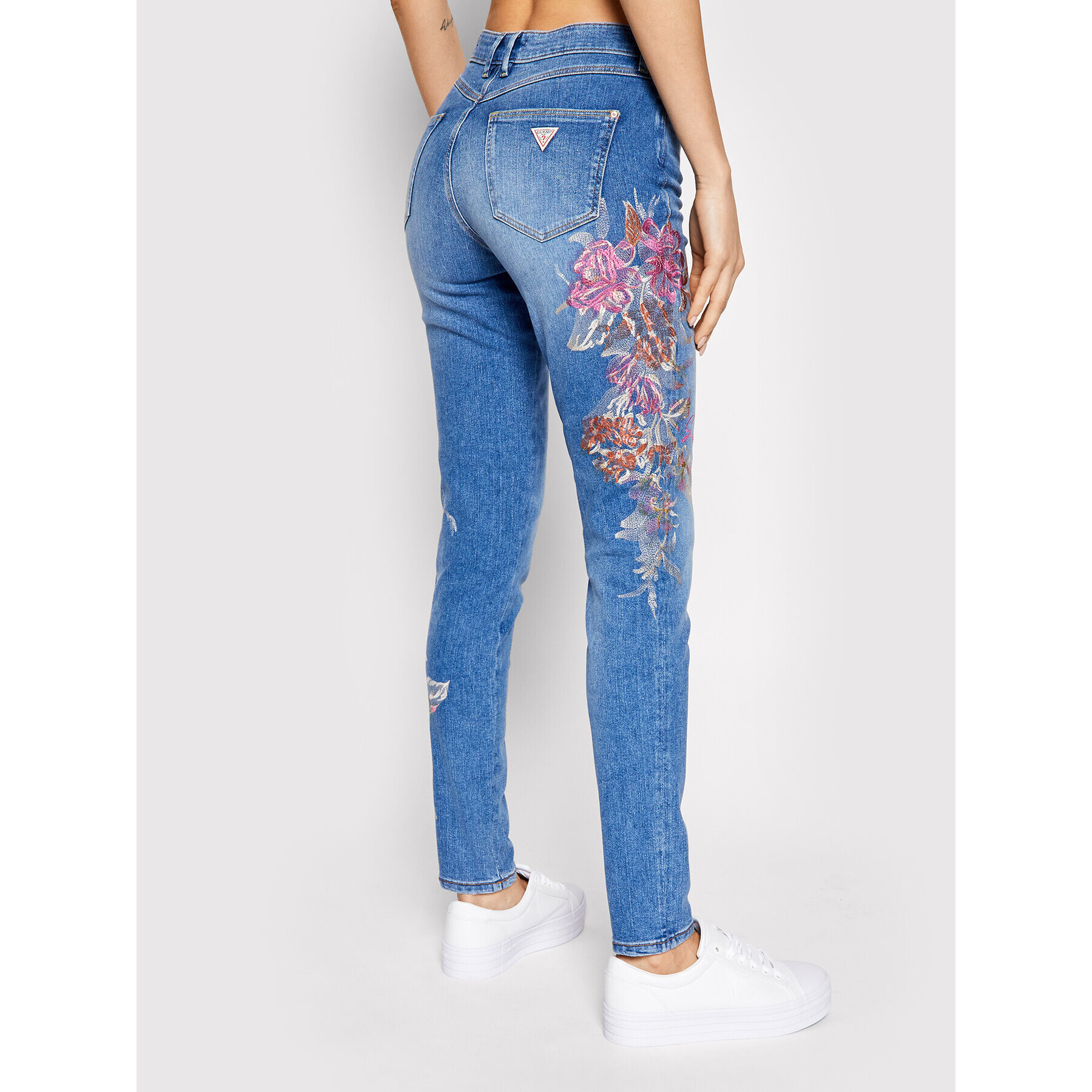 Guess Jeansy 1981 W1RA46 D4AO2 Modrá Skinny Fit - Pepit.cz