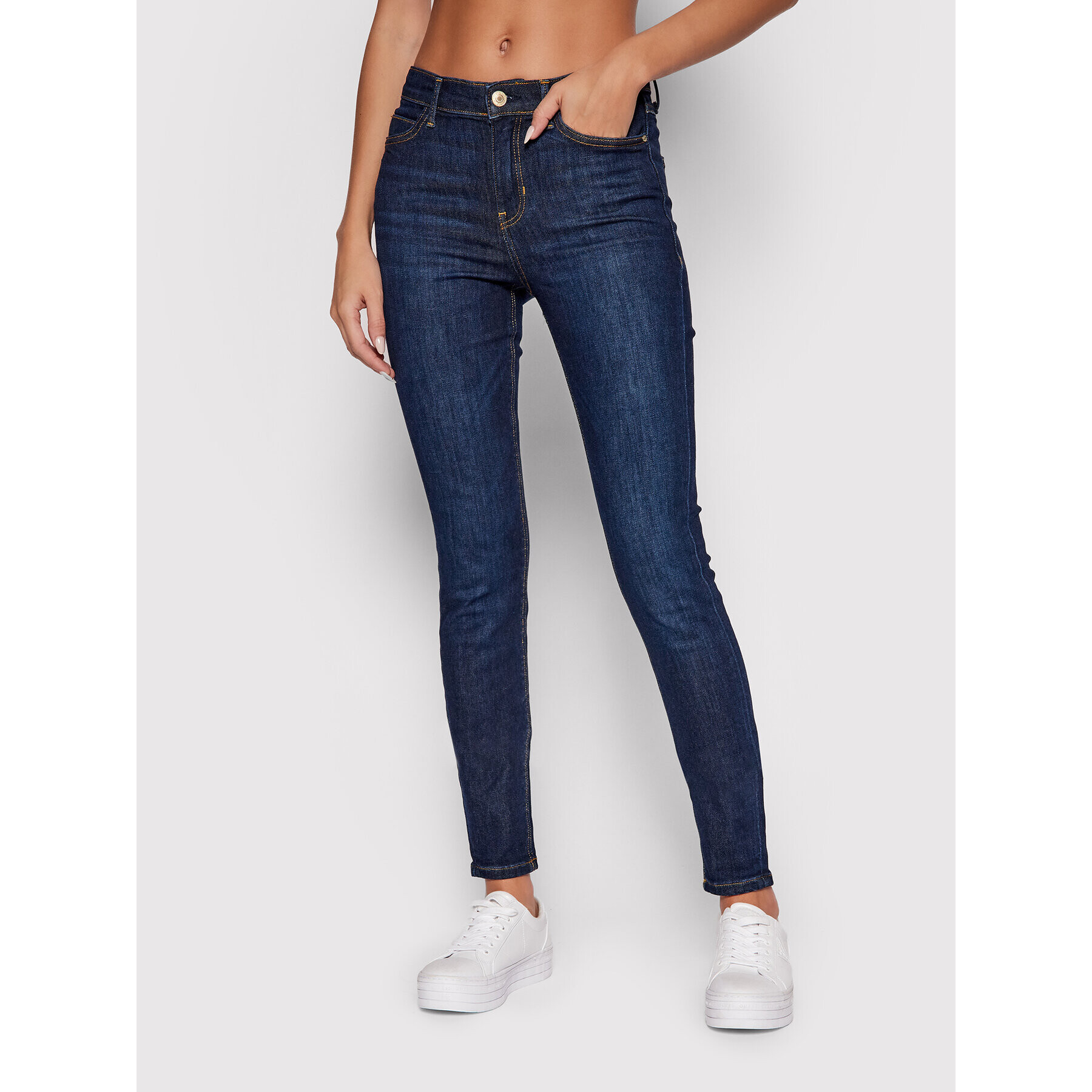 Guess Jeansy 1981 W1YA46 D4GV11 Tmavomodrá Skinny Fit - Pepit.cz