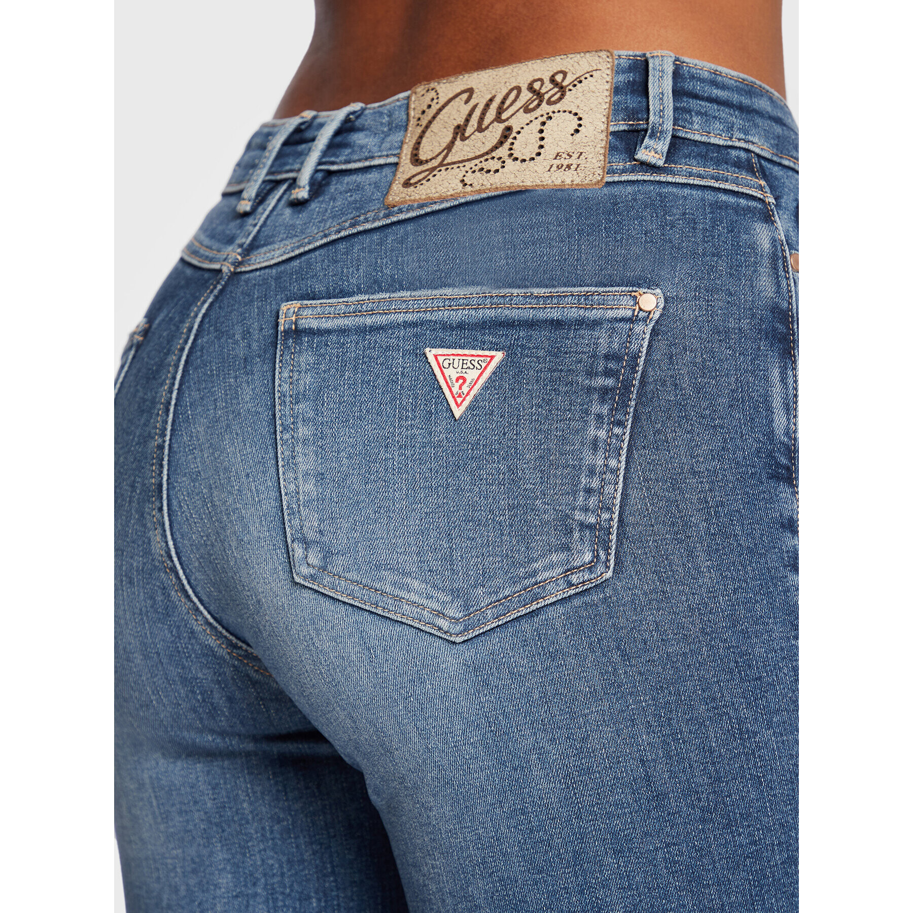 Guess Jeansy 1981 W2BA93 D4T81 Modrá Skinny Fit - Pepit.cz