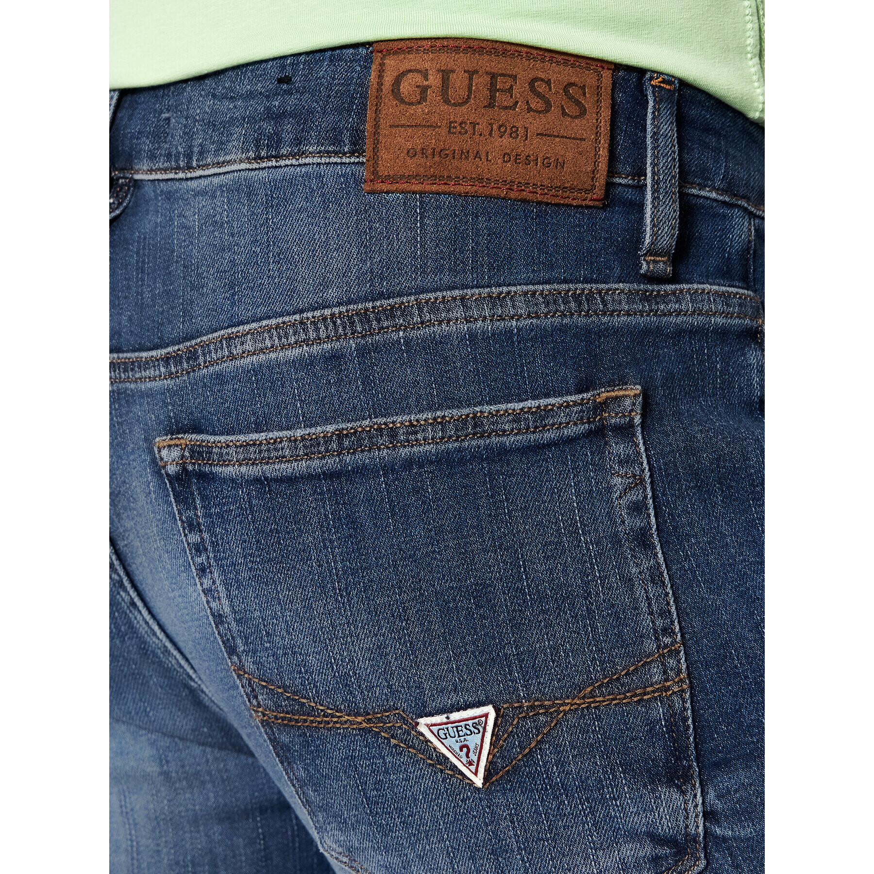 Guess Jeansy Adam M2GA81 D4ME1 Tmavomodrá Skinny Fit - Pepit.cz