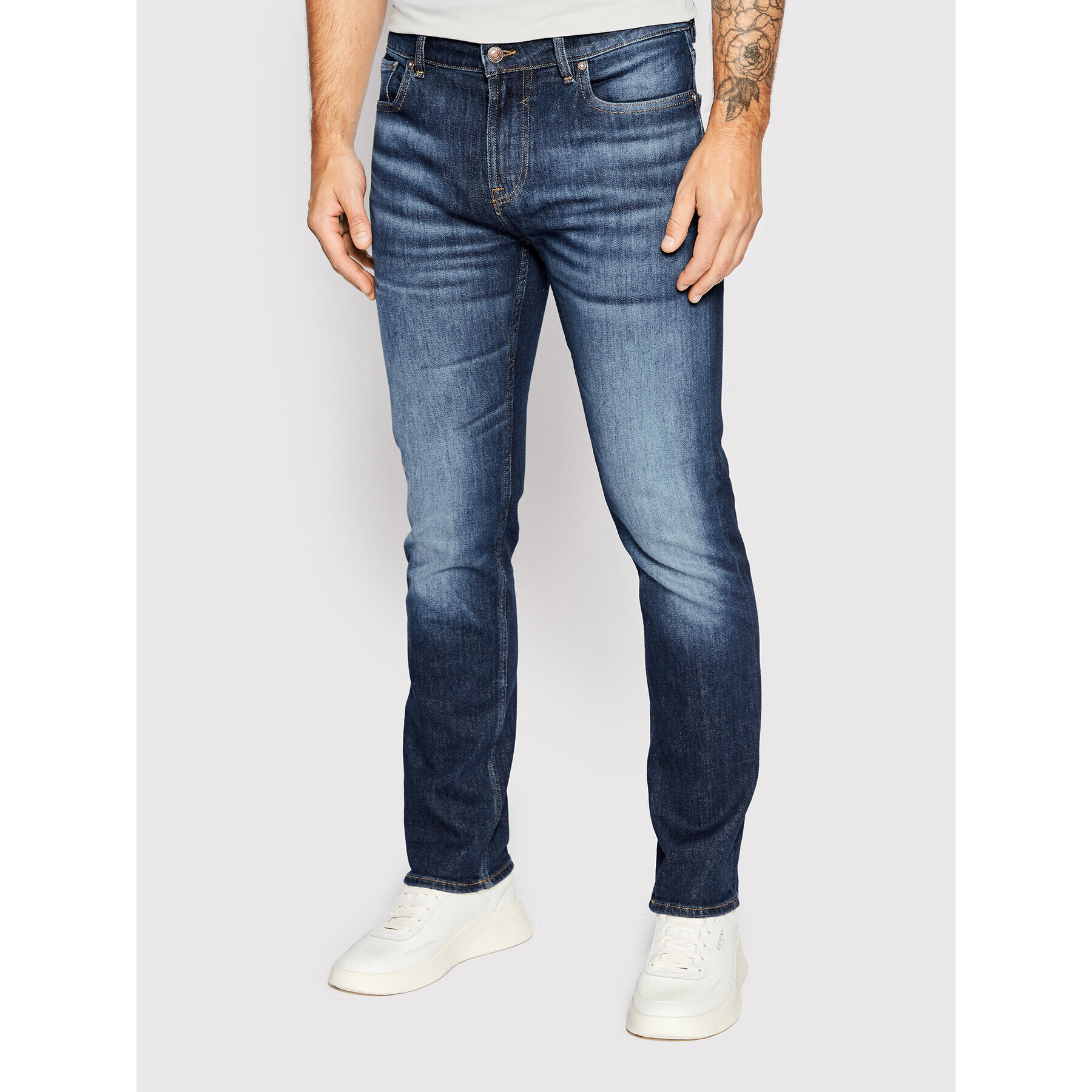 Guess Jeansy Angeles M2YAN2 D4Q41 Tmavomodrá Slim Fit - Pepit.cz