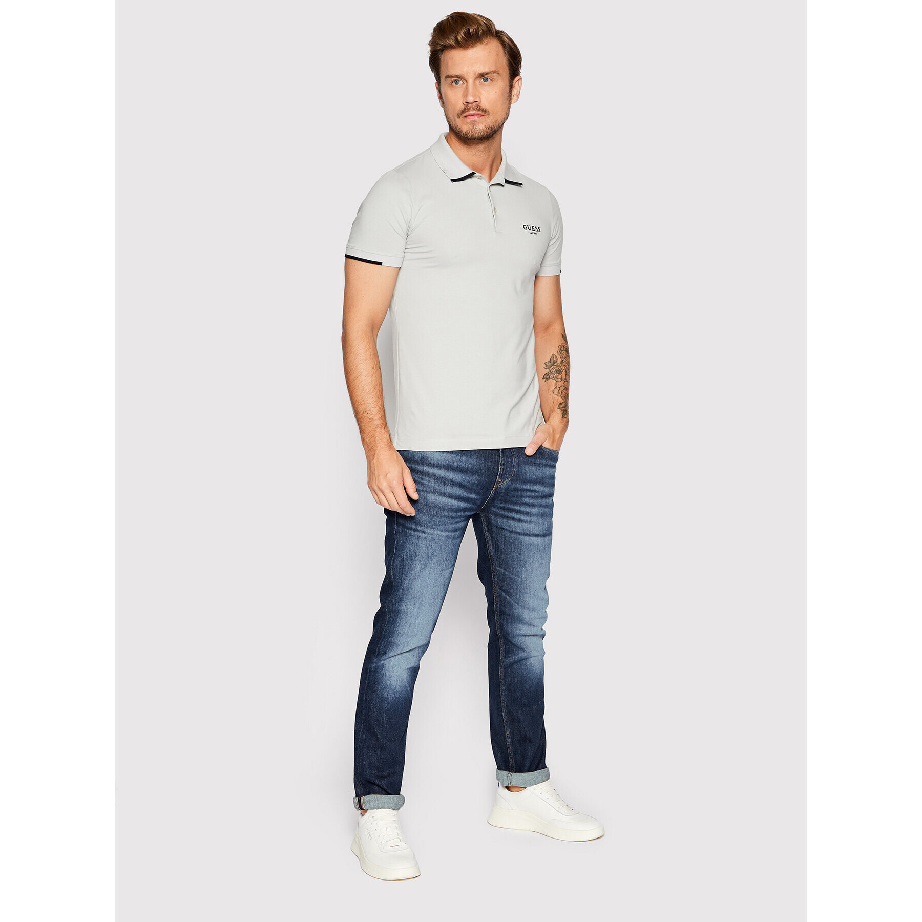 Guess Jeansy Angeles M2YAN2 D4Q41 Tmavomodrá Slim Fit - Pepit.cz