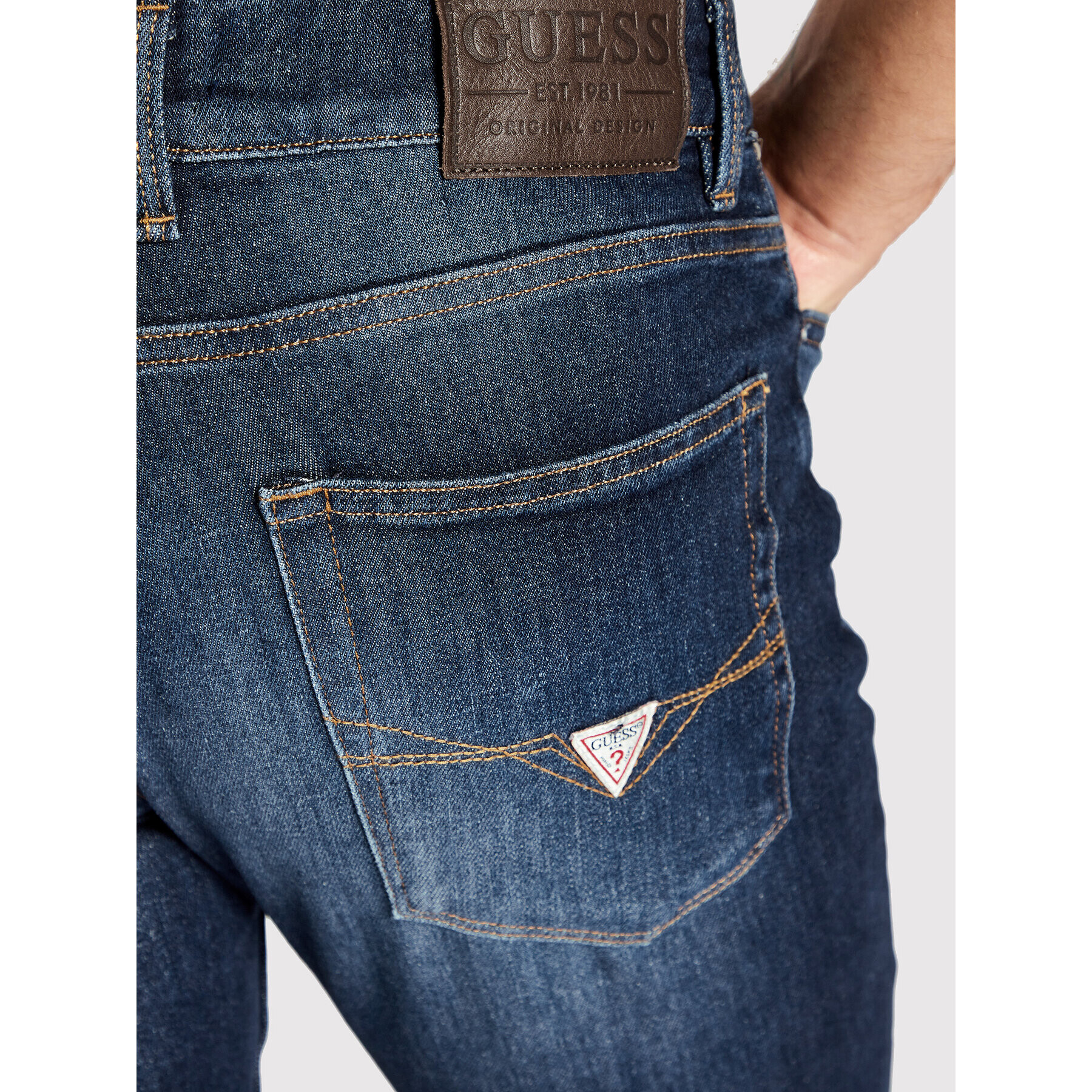 Guess Jeansy Angeles M2YAN2 D4Q41 Tmavomodrá Slim Fit - Pepit.cz