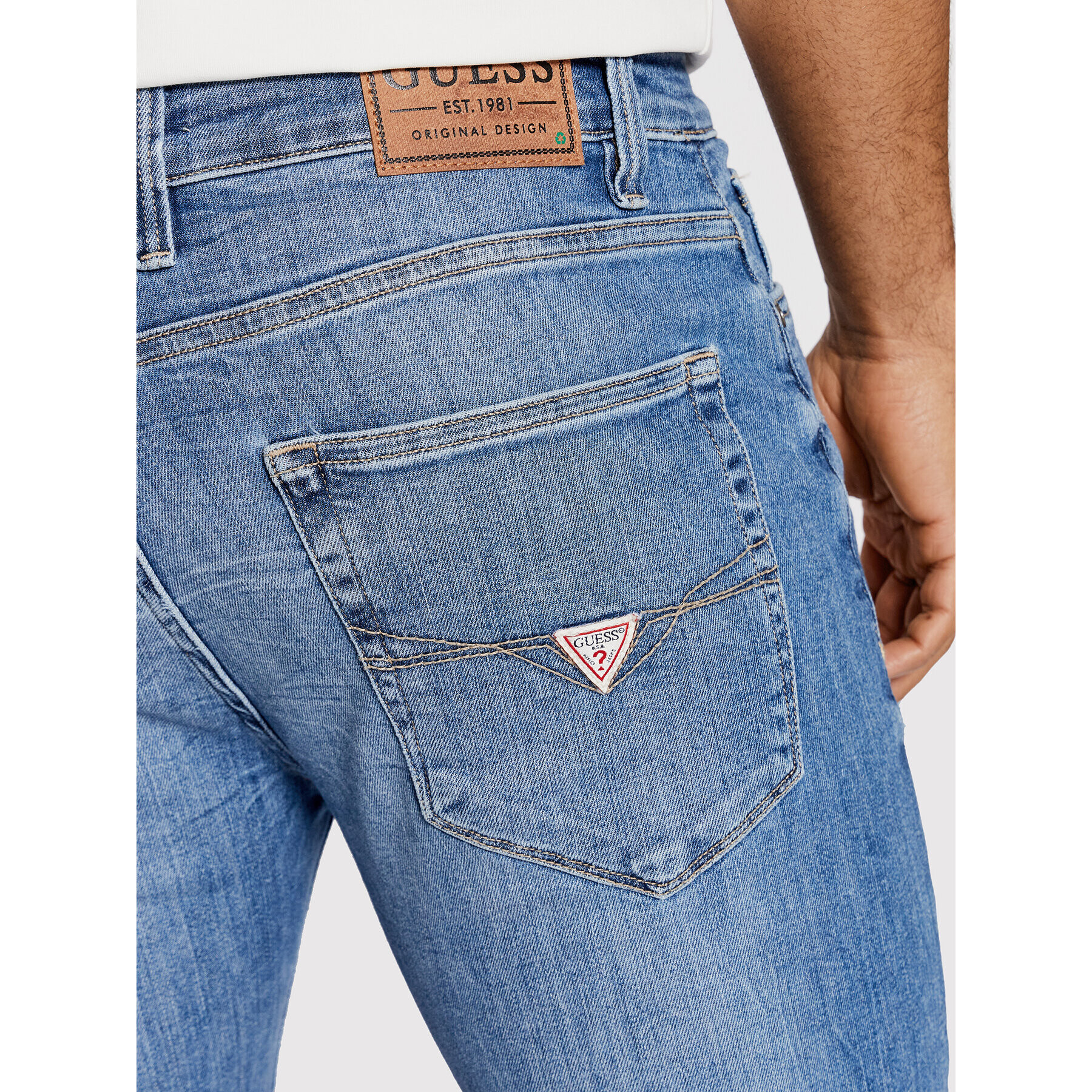 Guess Jeansy Angels M1YAN2 D4GV62 Modrá Slim Fit - Pepit.cz