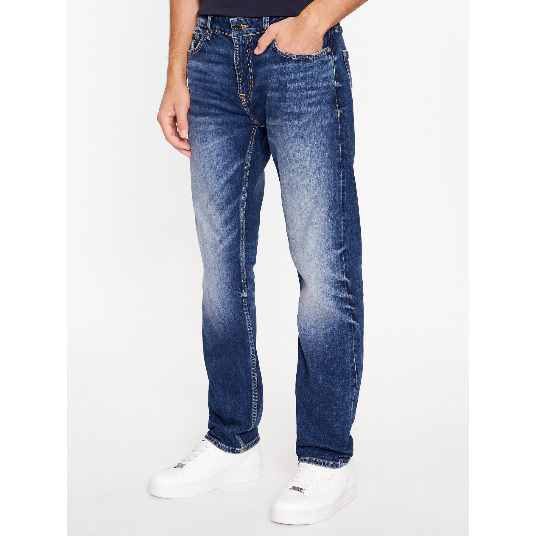 Guess Jeansy Angels M3BAN2 D55T2 Tmavomodrá Slim Fit - Pepit.cz