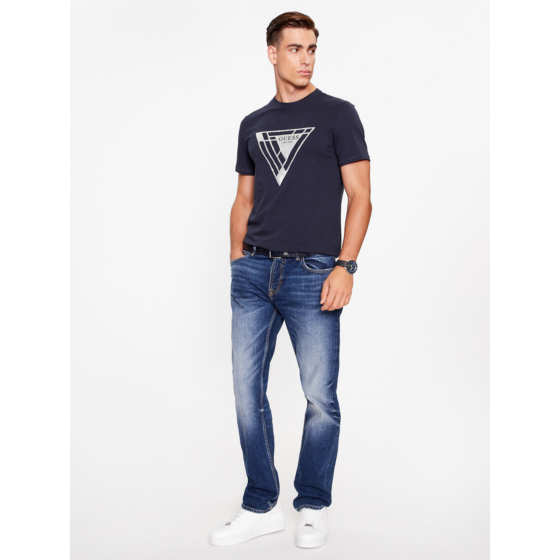 Guess Jeansy Angels M3BAN2 D55T2 Tmavomodrá Slim Fit - Pepit.cz