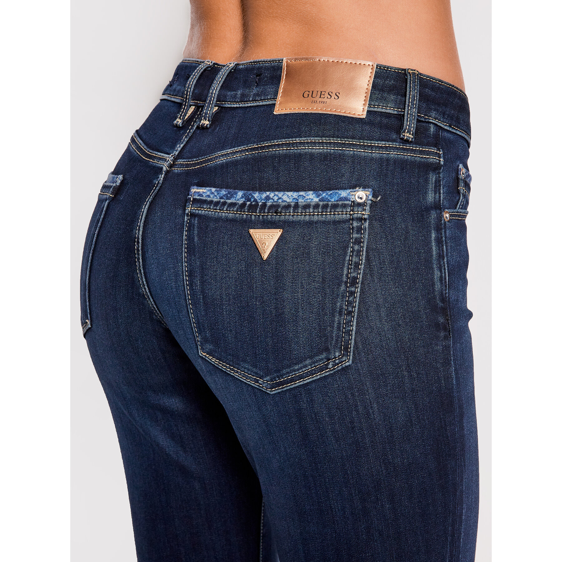 Guess Jeansy Annette W1BA99 D4H52 Tmavomodrá Skinny Fit - Pepit.cz