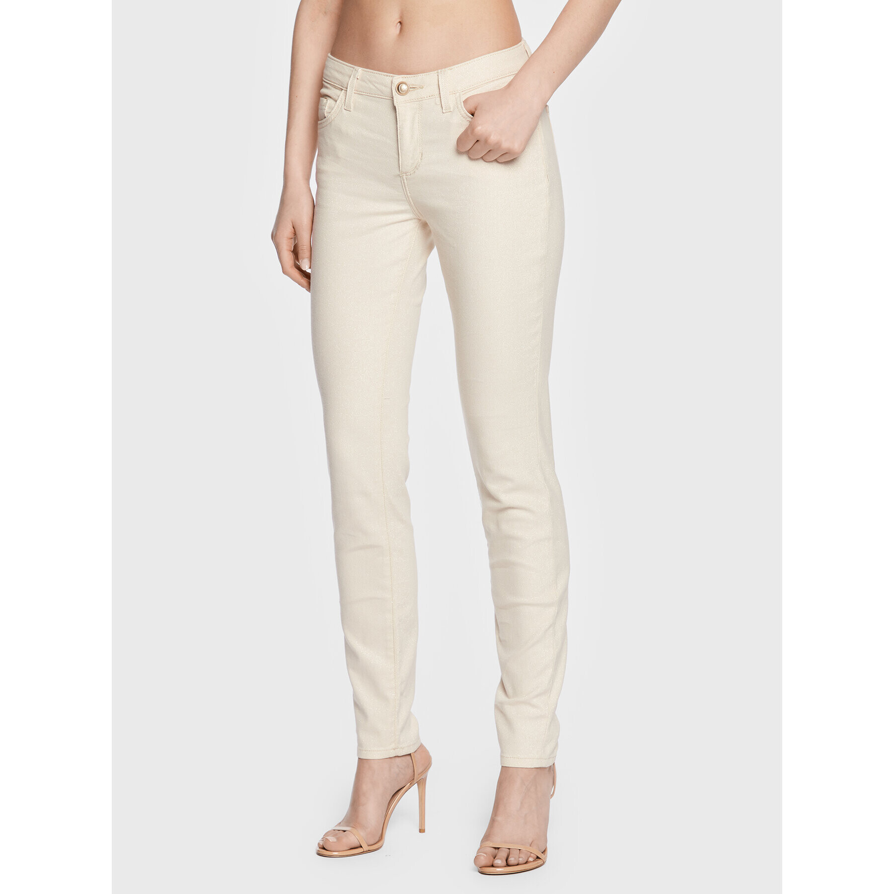 Guess Jeansy Annette W3GA99 D4ZO1 Écru Skinny Fit - Pepit.cz