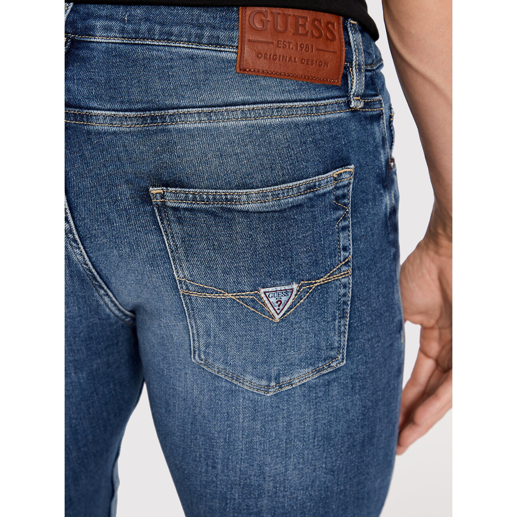 Guess Jeansy Chris M2YA27 D4Q42 Tmavomodrá Super Skinny Fit - Pepit.cz