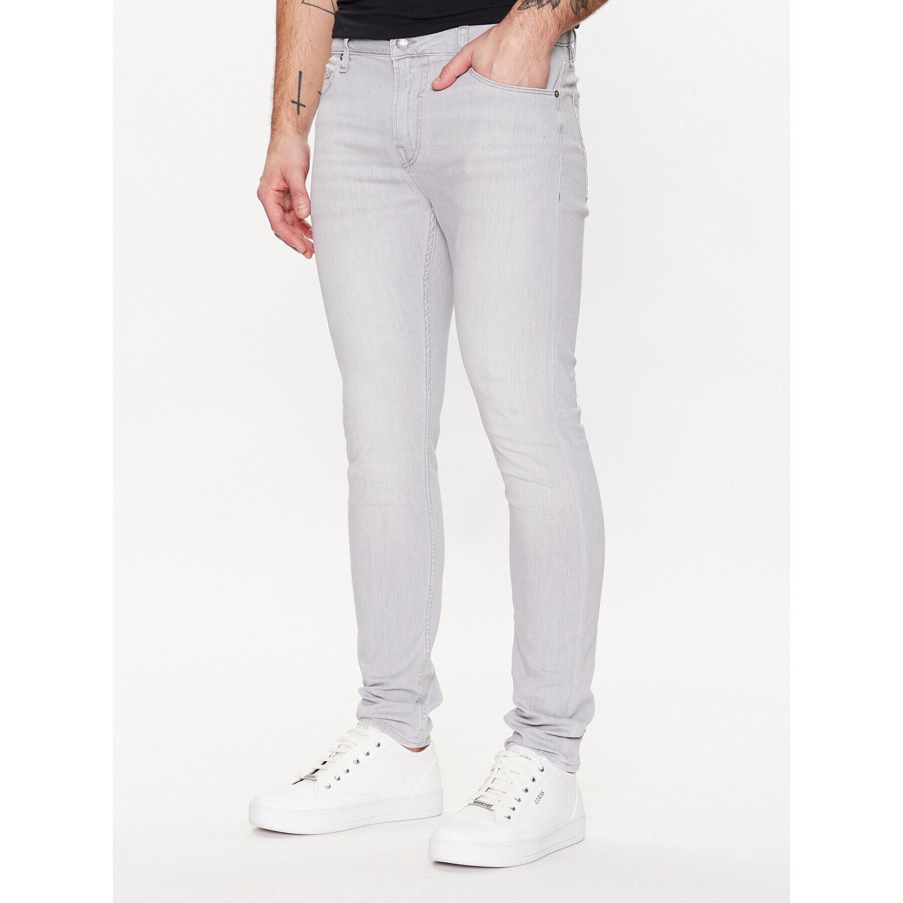 Guess Jeansy Chris M3GA27 D4Z31 Šedá Skinny Fit - Pepit.cz