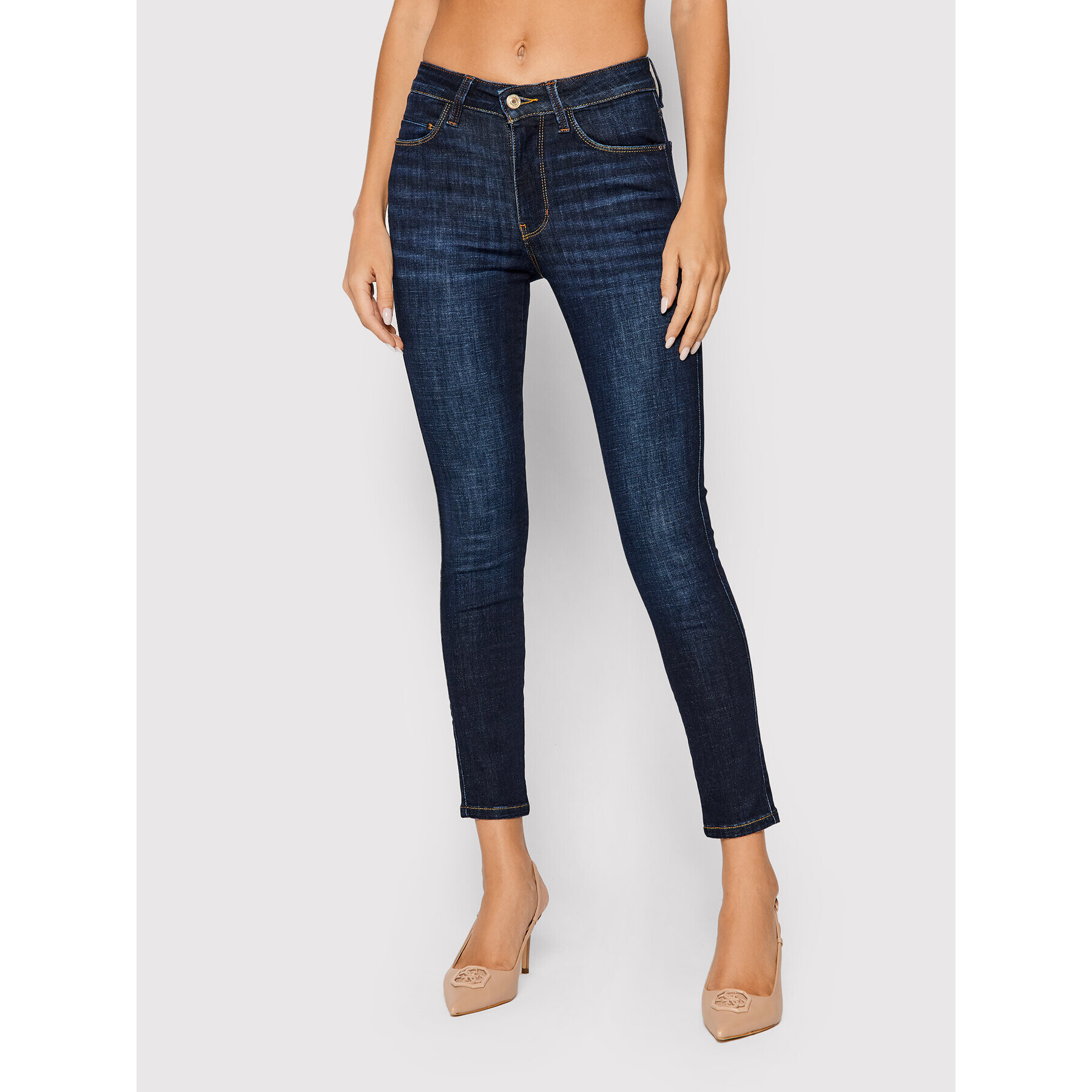 Guess Jeansy Curve W1BAJ3 D4HG2 Tmavomodrá Skinny Fit - Pepit.cz