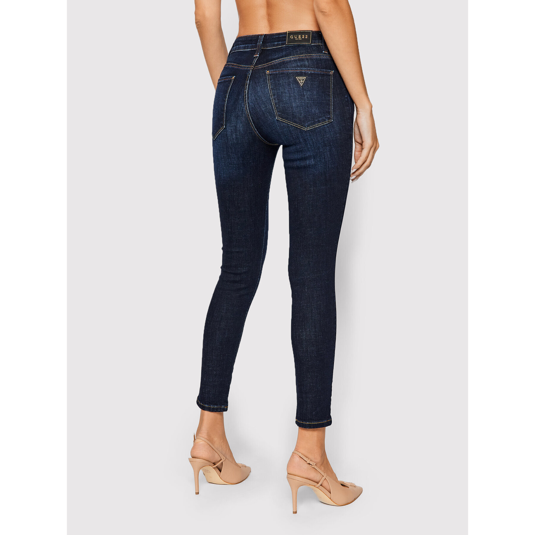 Guess Jeansy Curve W1BAJ3 D4HG2 Tmavomodrá Skinny Fit - Pepit.cz