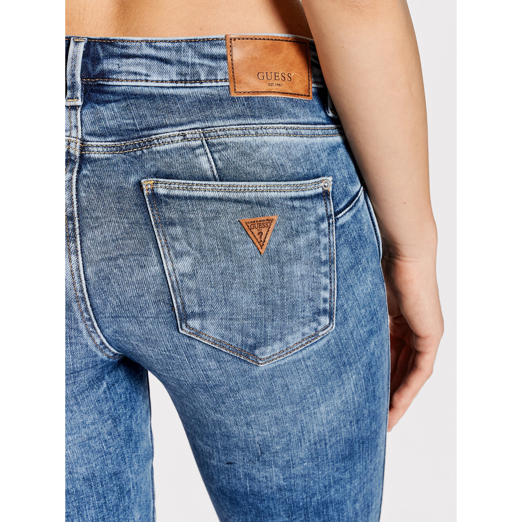 Guess Jeansy Curve X W1YAJ2 D4G11 Modrá Skinny Fit - Pepit.cz