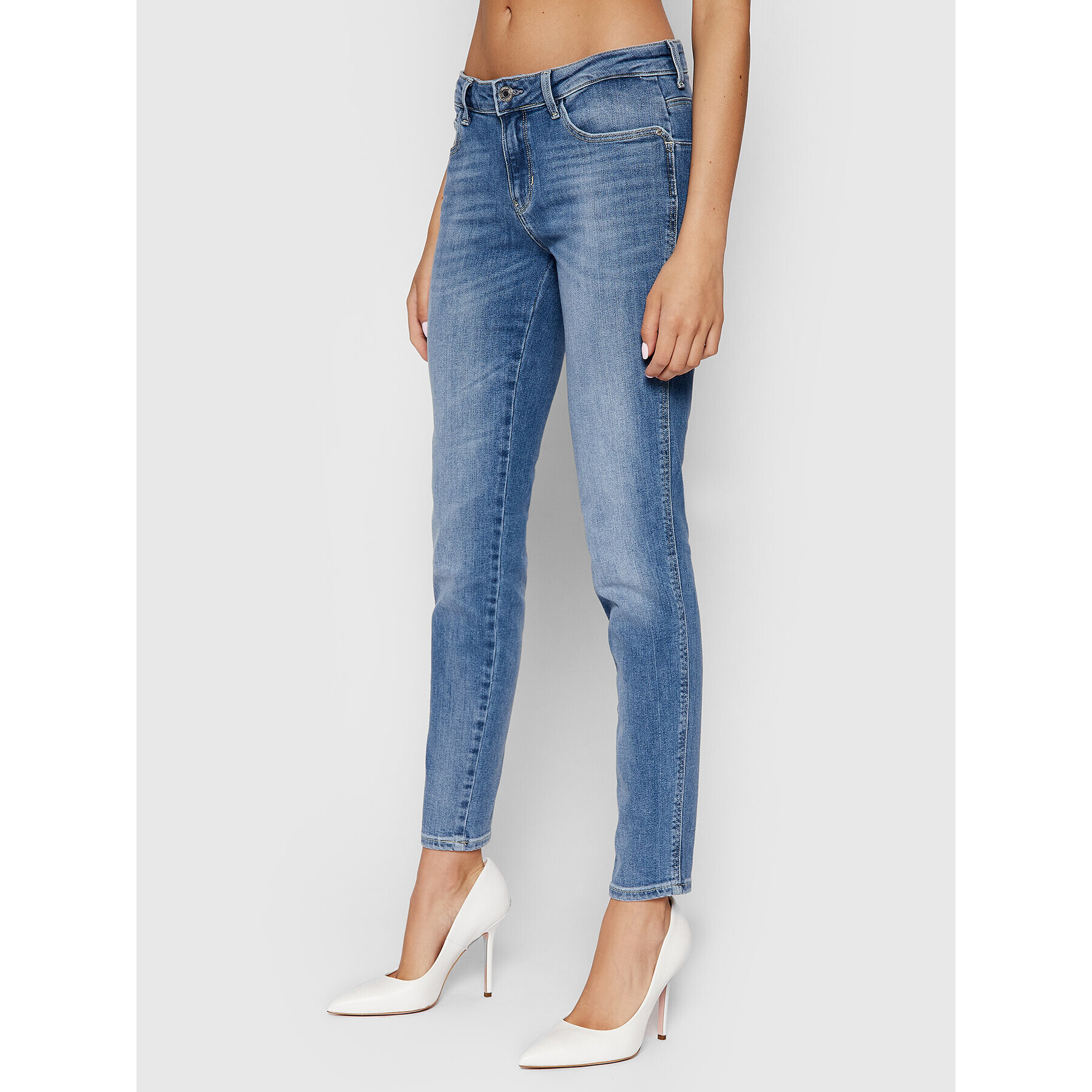 Guess Jeansy Curvy X W1YAJ2 D4GV3 Modrá Skinny Fit - Pepit.cz