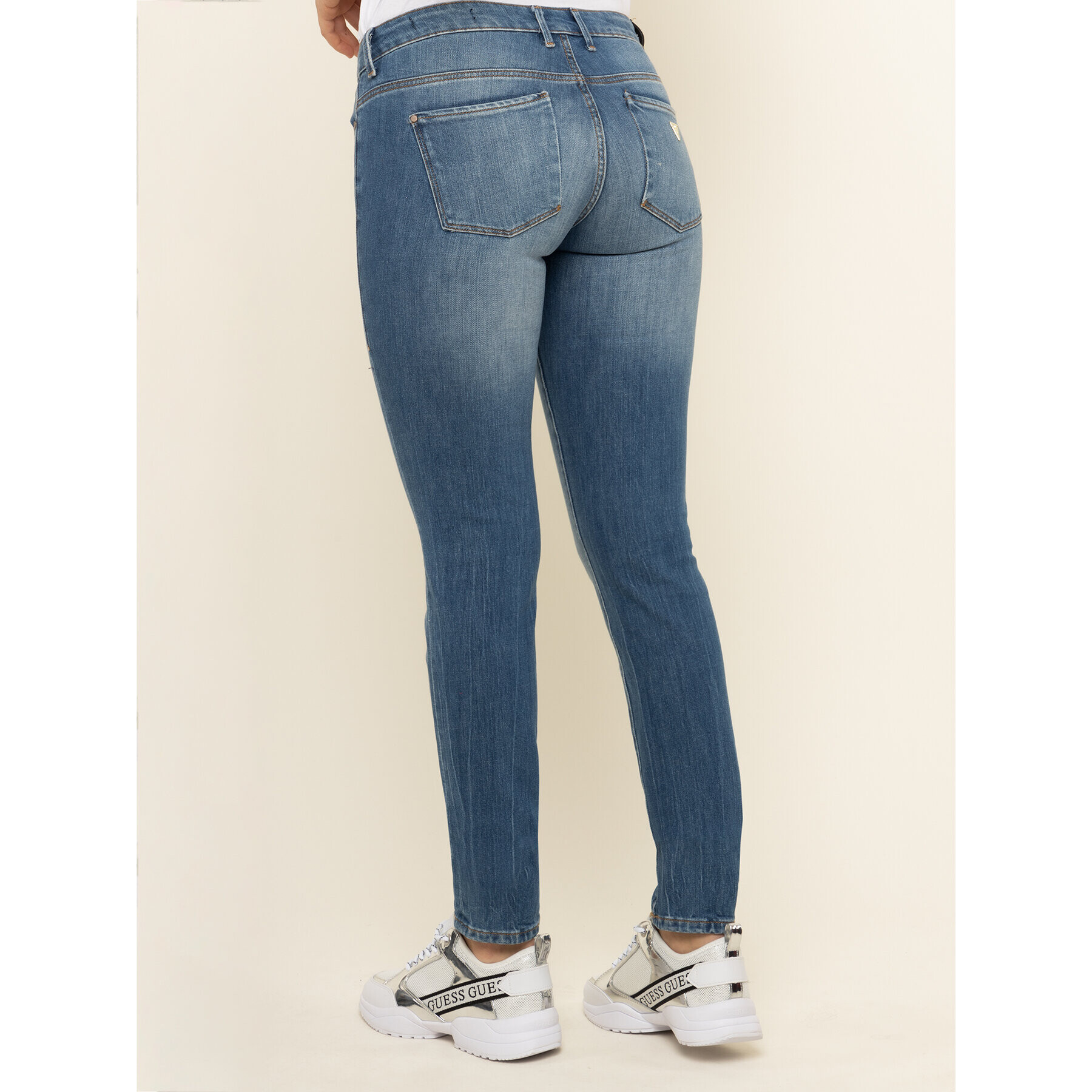 Guess Jeansy Jegging W01A27 D3XR1 Modrá Ultra Skinny Fit - Pepit.cz