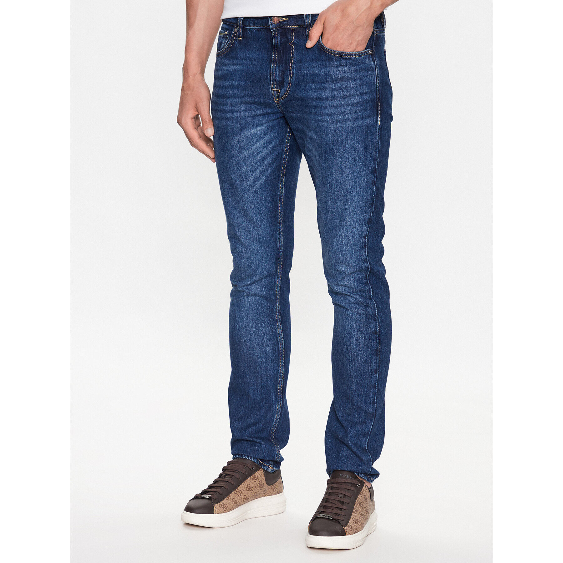 Guess Jeansy M3YAS2 D4T9H Modrá Slim Fit - Pepit.cz